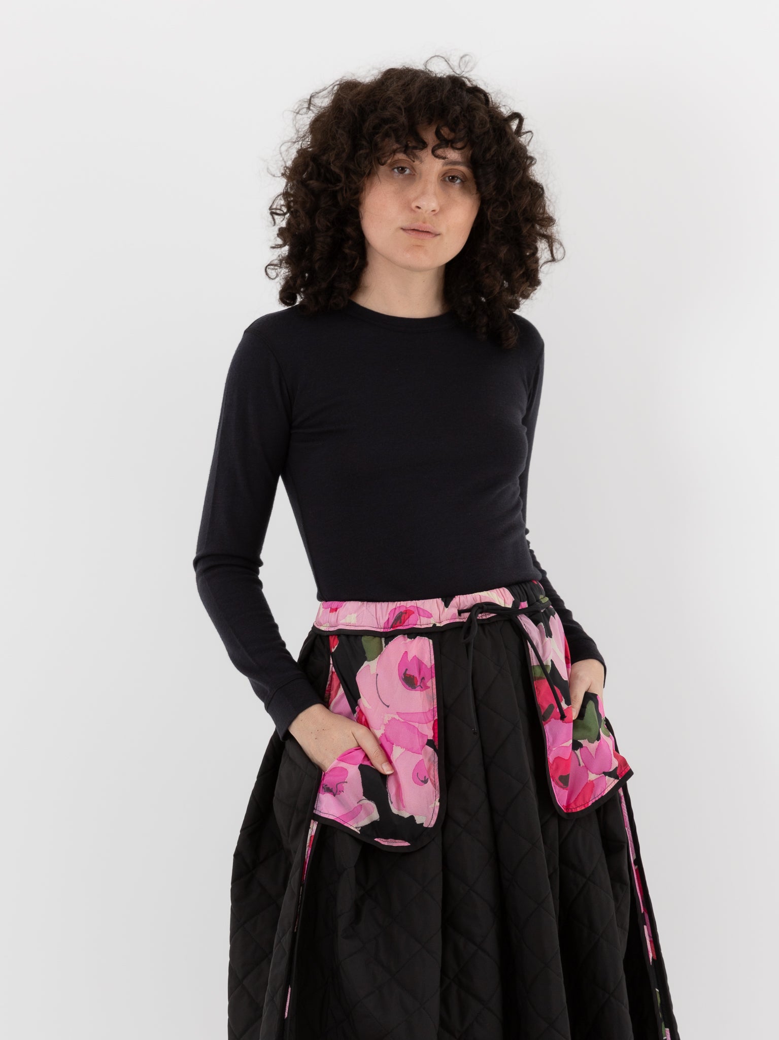 Konrad Sonia Skirt in Pink Roses & Black - KONRAD at Worthwhile - shop JACKET