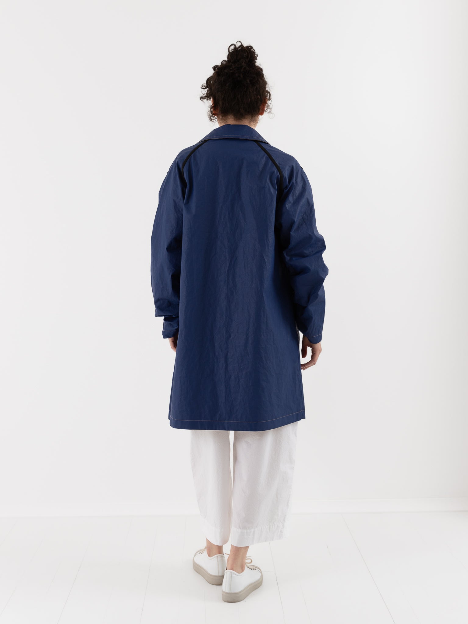 Konrad Joseph Reversible Coated Linen Coat in Natural & Delft - KONRAD at Worthwhile - shop COAT