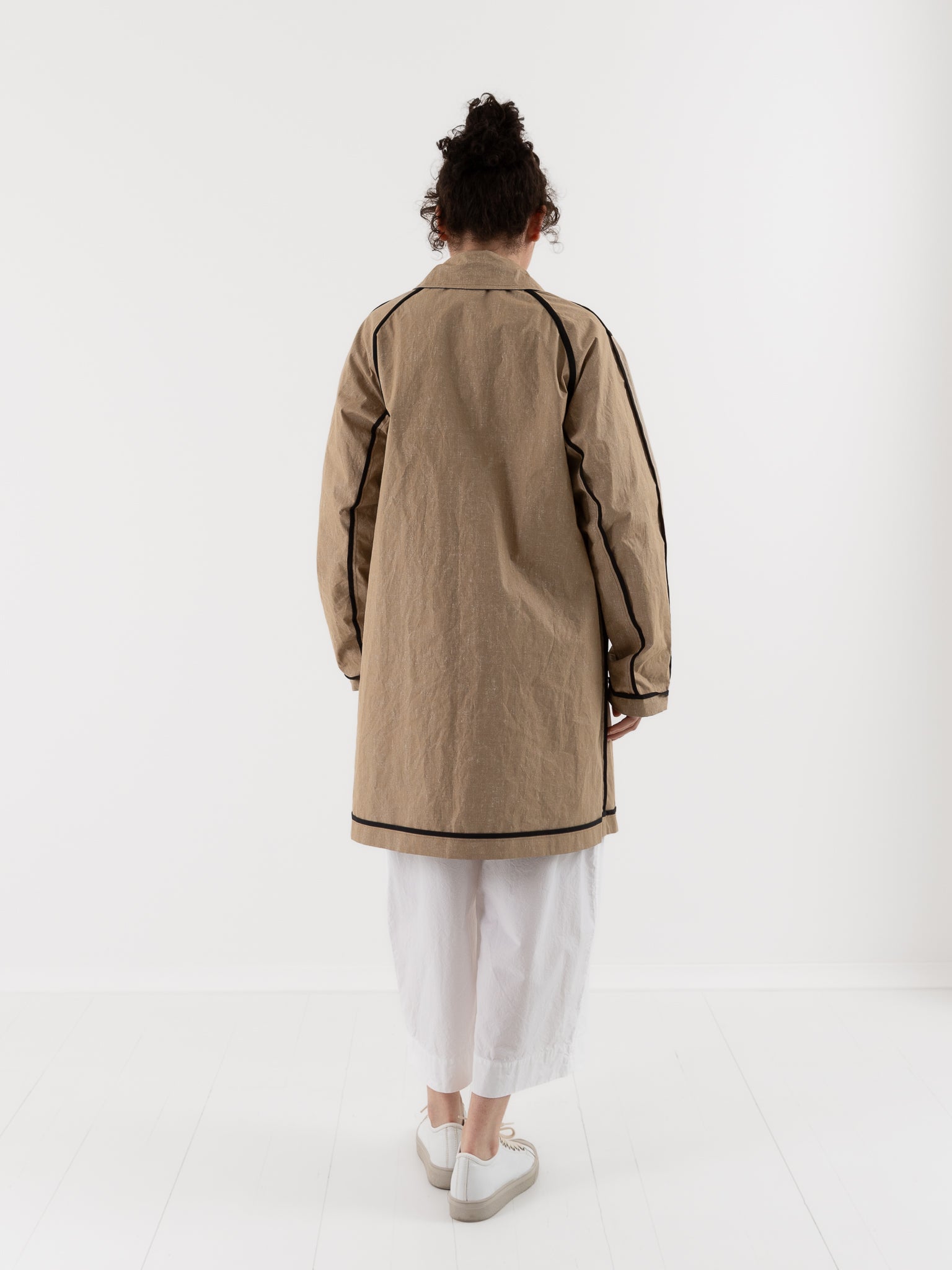 Konrad Joseph Reversible Coated Linen Coat in Natural & Delft - KONRAD at Worthwhile - shop COAT