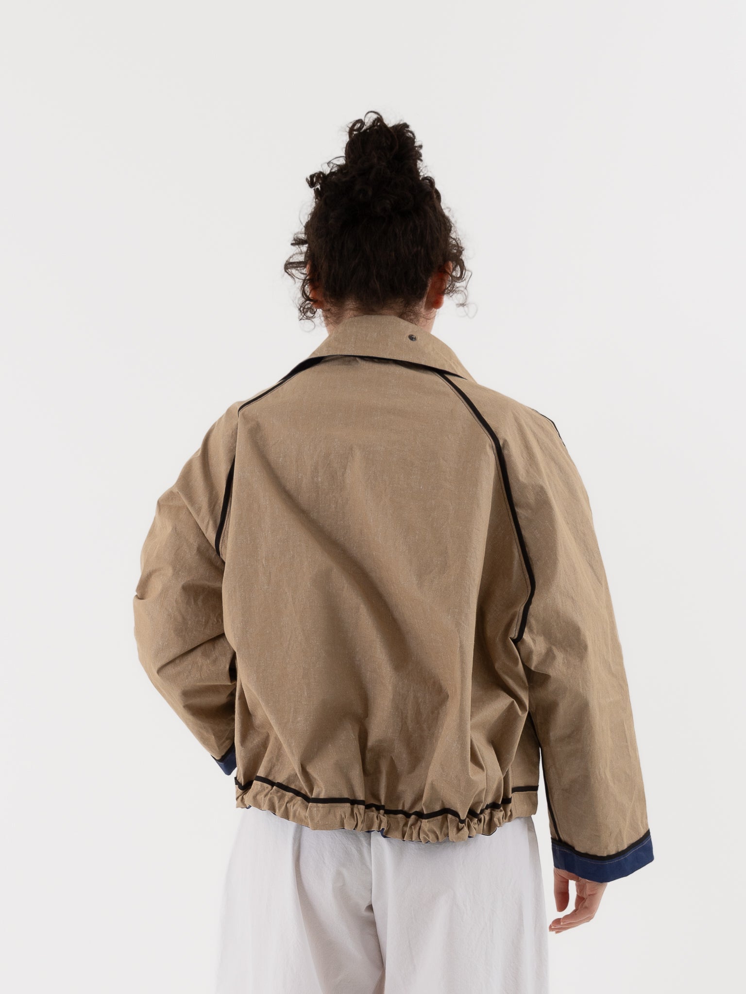 Konrad Florian Reversible Coated Linen Jacket in Natural & Delft - KONRAD at Worthwhile - shop COAT