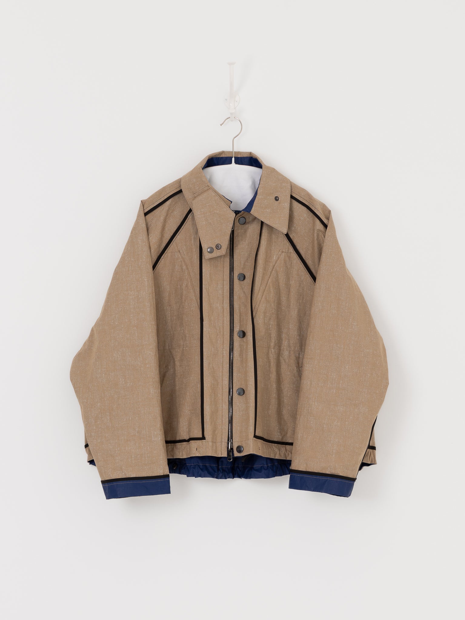 Konrad Florian Reversible Coated Linen Jacket in Natural & Delft - KONRAD at Worthwhile - shop COAT