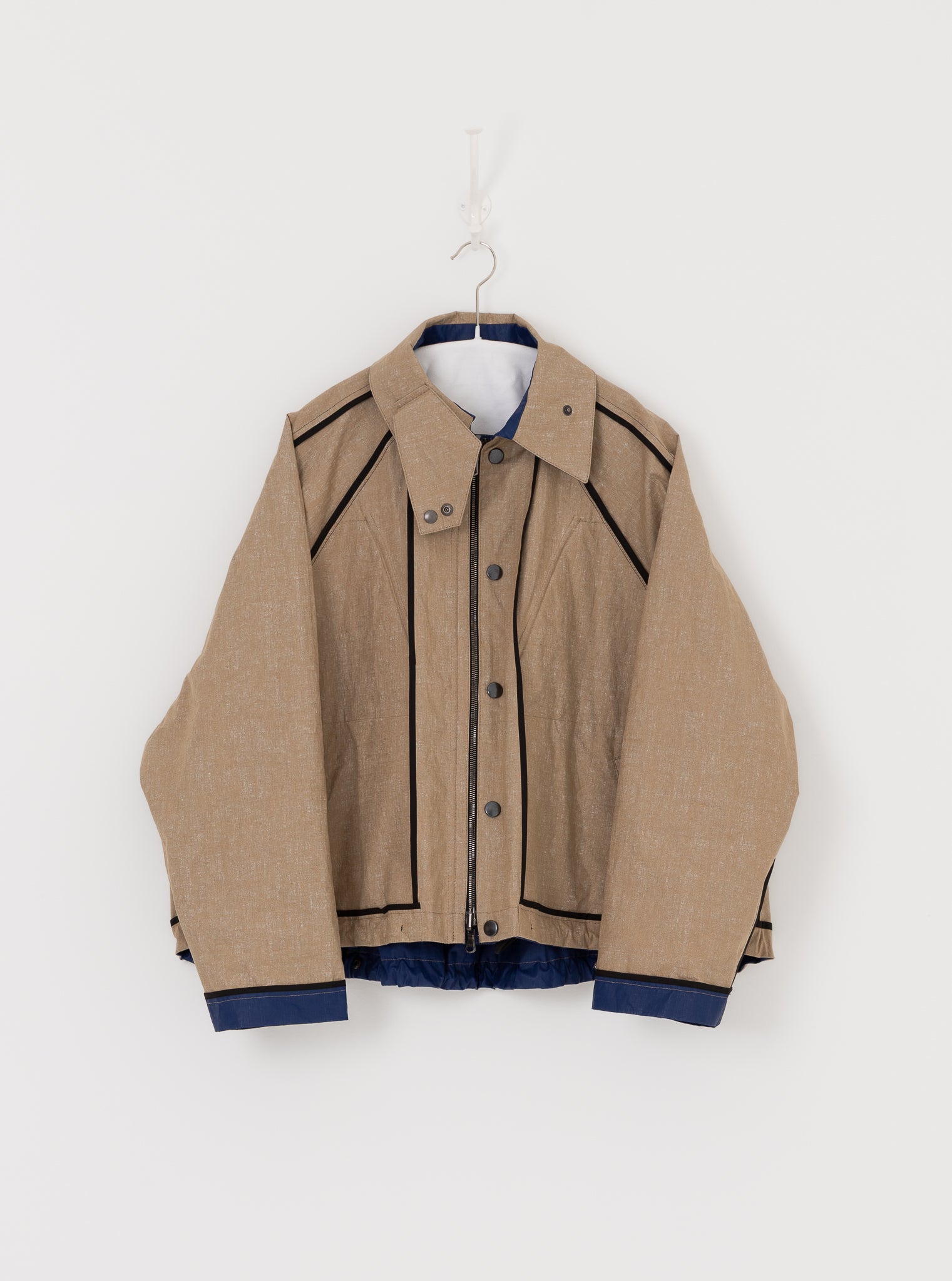 Konrad Florian Reversible Coated Linen Jacket in Natural & Delft - KONRAD at Worthwhile - shop COAT