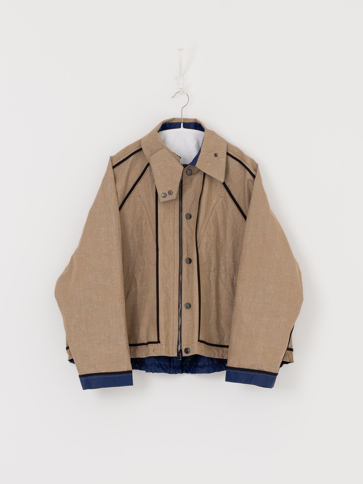 Konrad Florian Reversible Coated Linen Jacket in Natural & Delft - KONRAD at Worthwhile - shop COAT