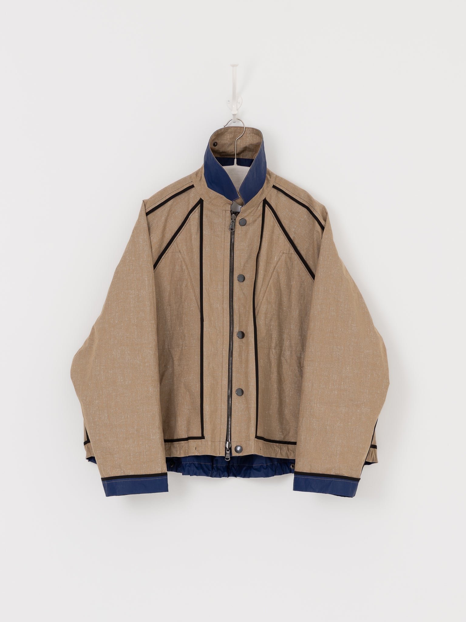 Konrad Florian Reversible Coated Linen Jacket in Natural & Delft - KONRAD at Worthwhile - shop COAT