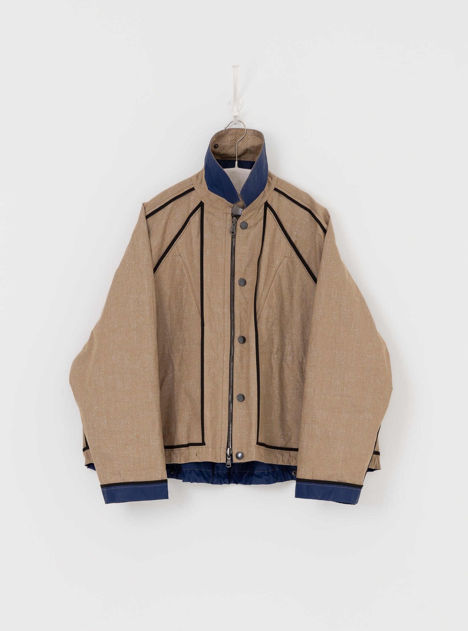 Konrad Florian Reversible Coated Linen Jacket in Natural & Delft - KONRAD at Worthwhile - shop COAT