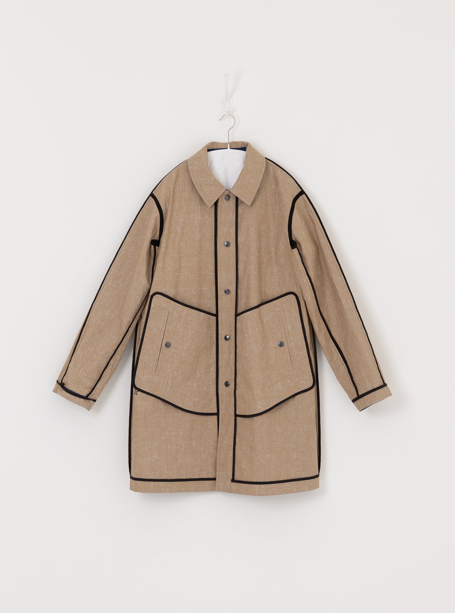 Konrad Joseph Reversible Coated Linen Coat in Natural & Delft - KONRAD at Worthwhile - shop COAT