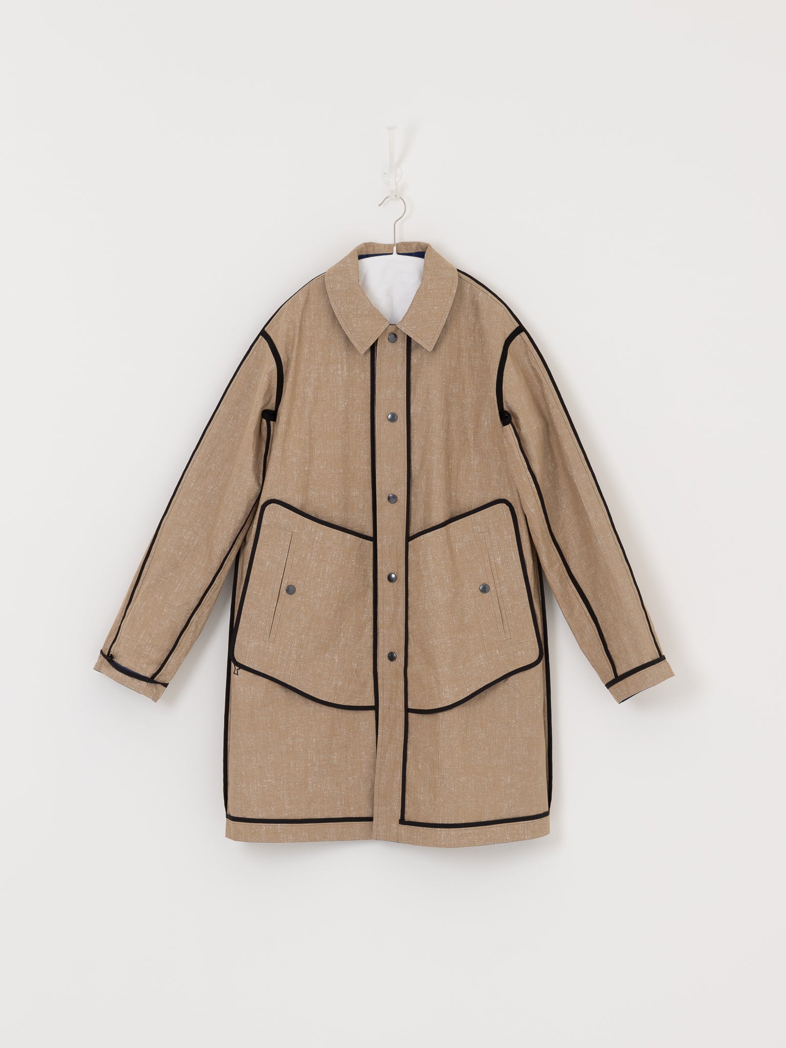 Konrad Joseph Reversible Coated Linen Coat in Natural & Delft - KONRAD at Worthwhile - shop COAT