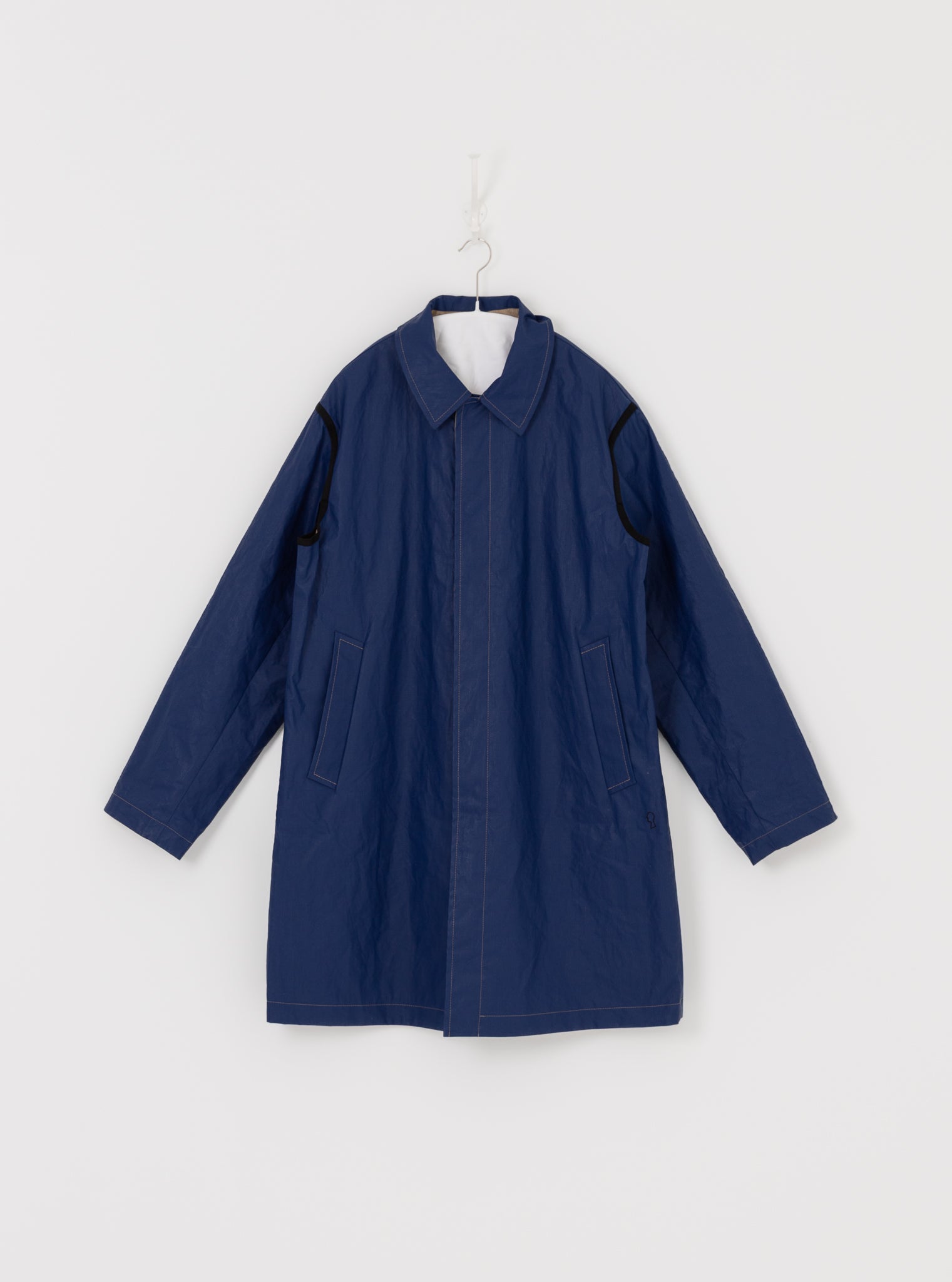 Konrad Joseph Reversible Coated Linen Coat in Natural & Delft - KONRAD at Worthwhile - shop COAT
