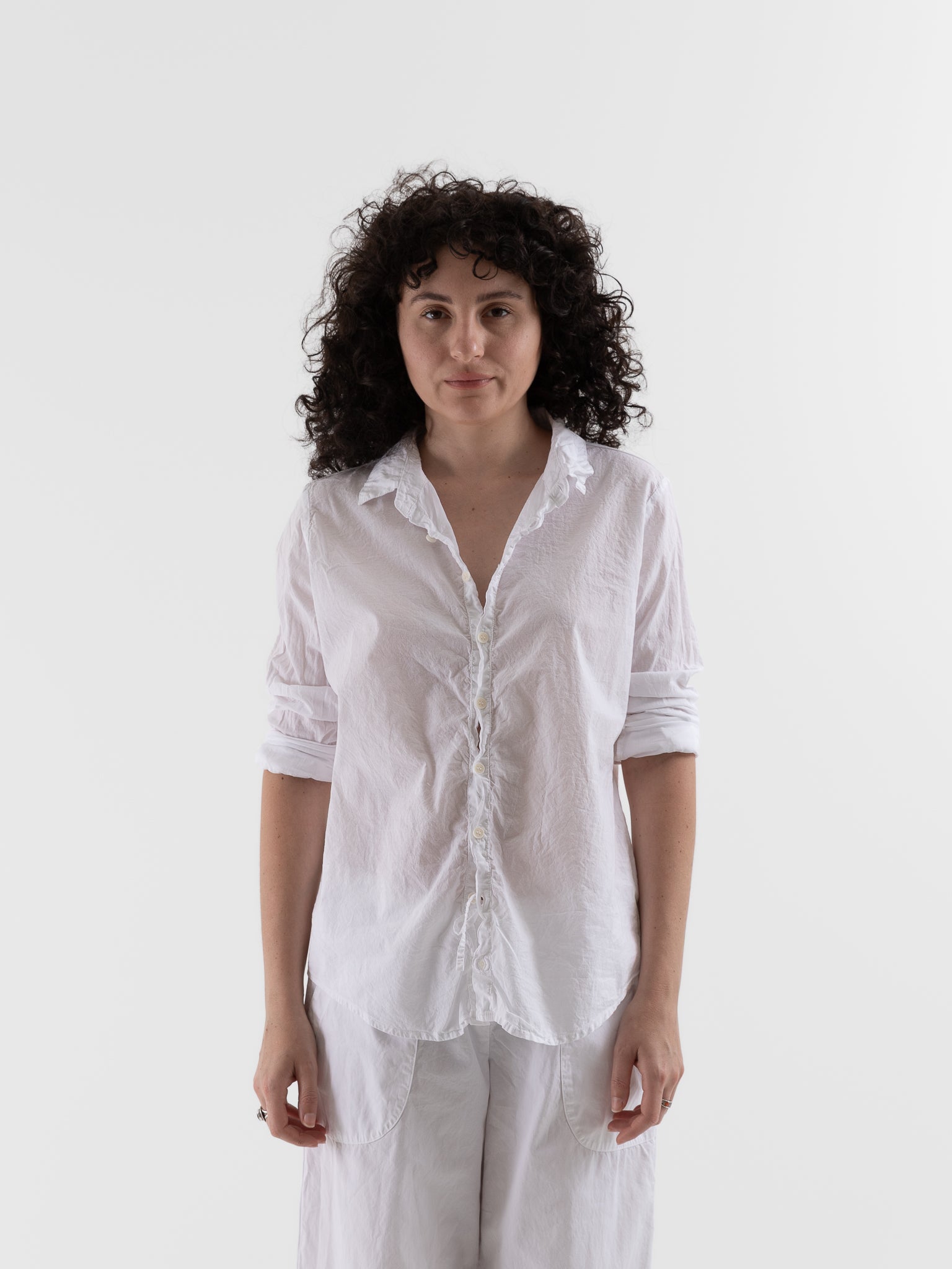 Llea Blue Dorie Shirt in White - LLEA BLUE at Worthwhile - shop TOP