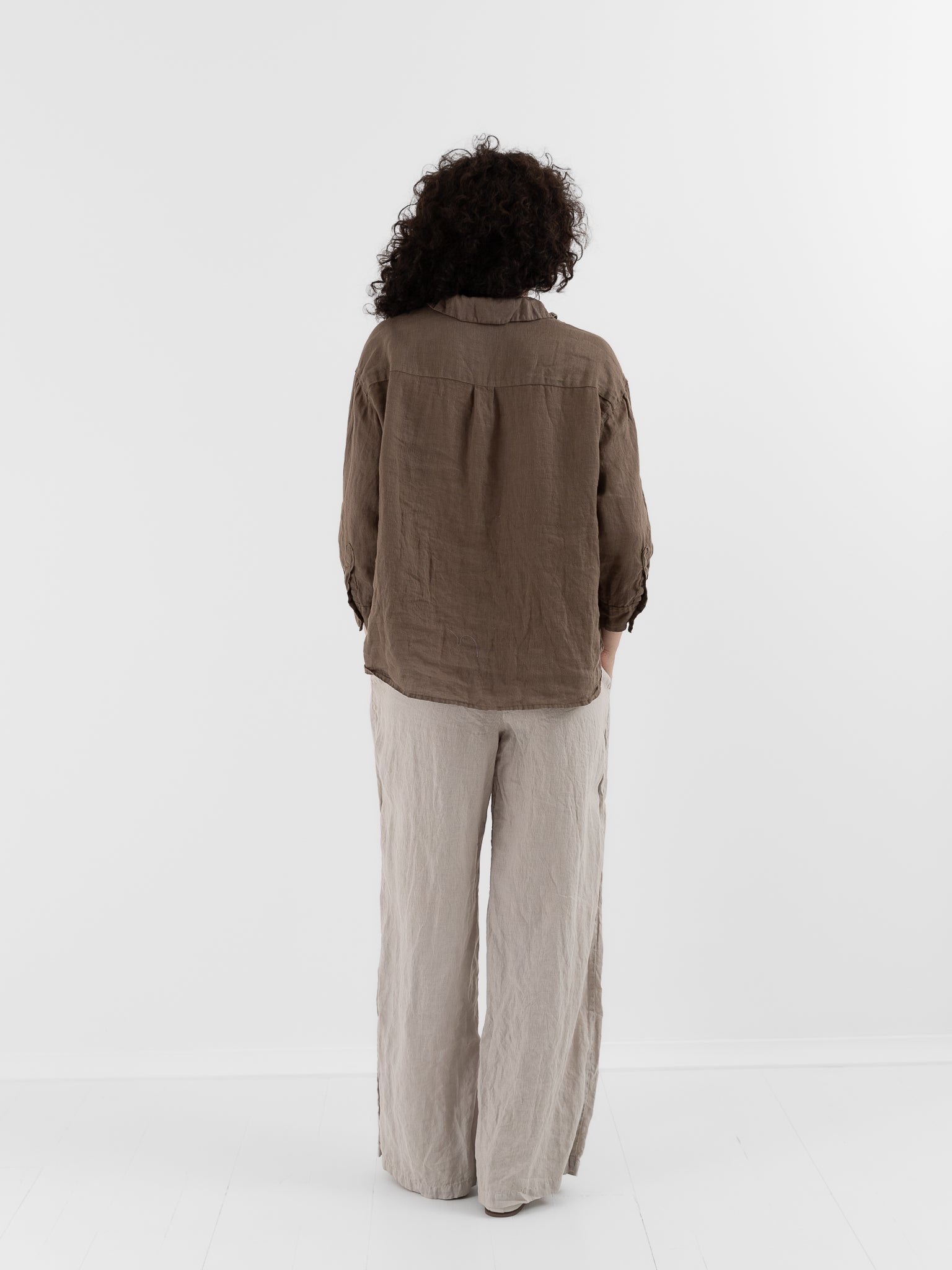 Llea Blue Aven Shirt in Bark - LLEA BLUE at Worthwhile - shop TOP