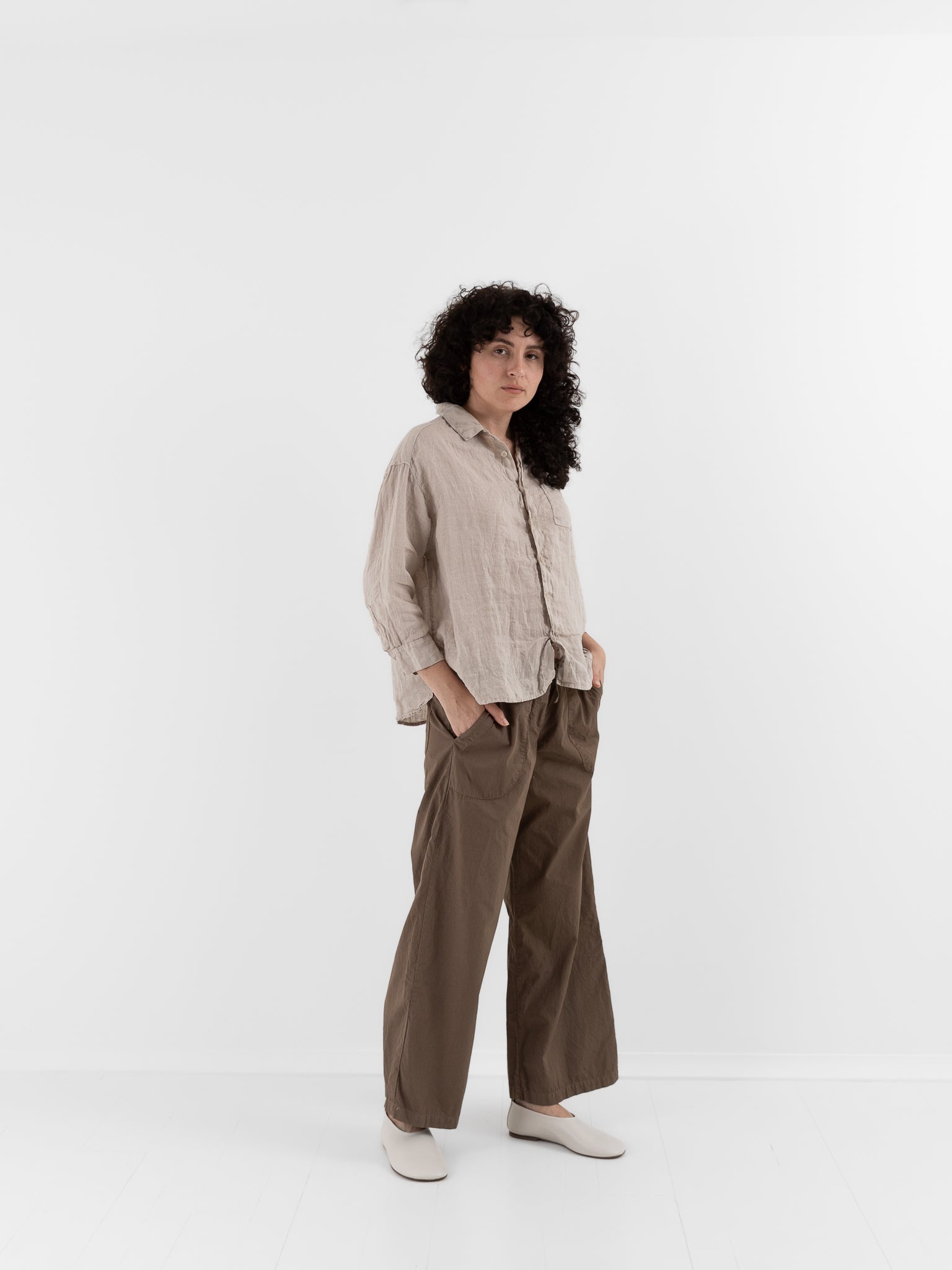 Llea Blue Aven Shirt in Oat - LLEA BLUE at Worthwhile - shop TOP