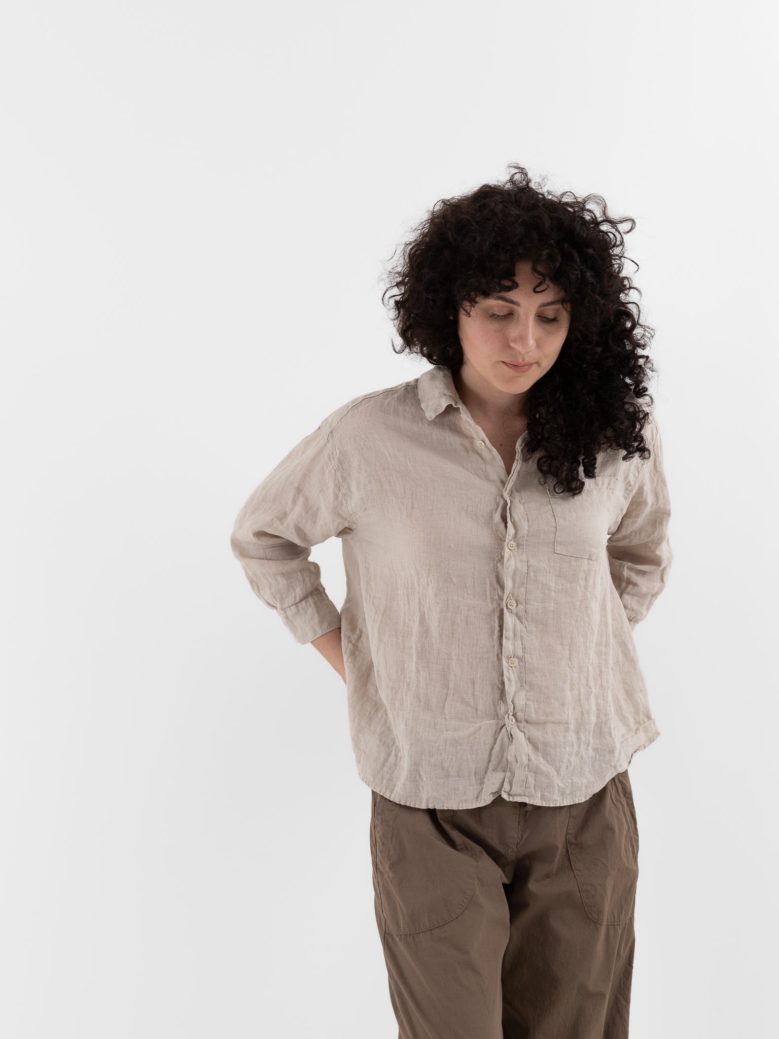 Llea Blue Aven Shirt in Oat - LLEA BLUE at Worthwhile - shop TOP