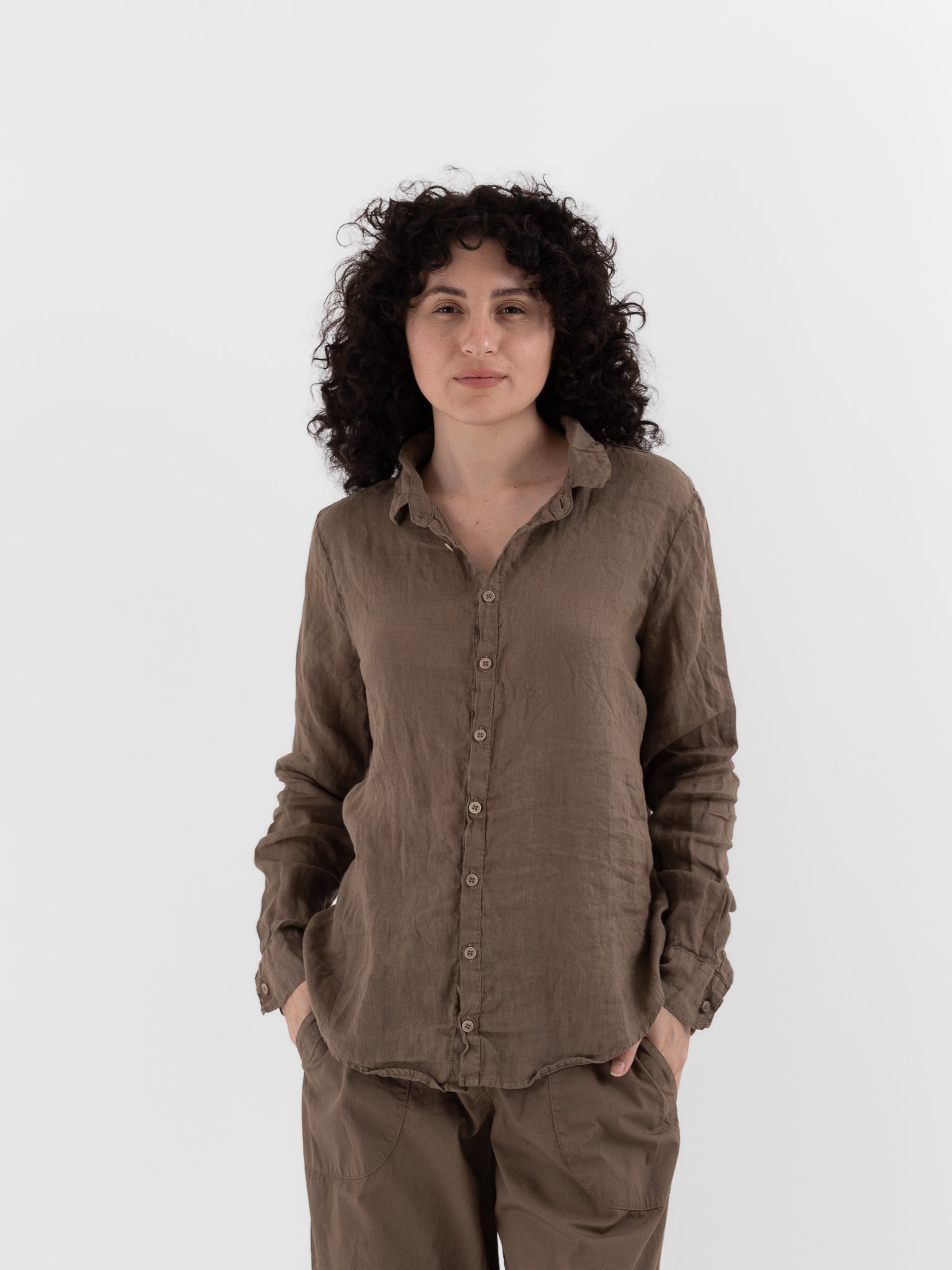 Llea Blue Dorie Shirt in Bark - LLEA BLUE at Worthwhile - shop TOP