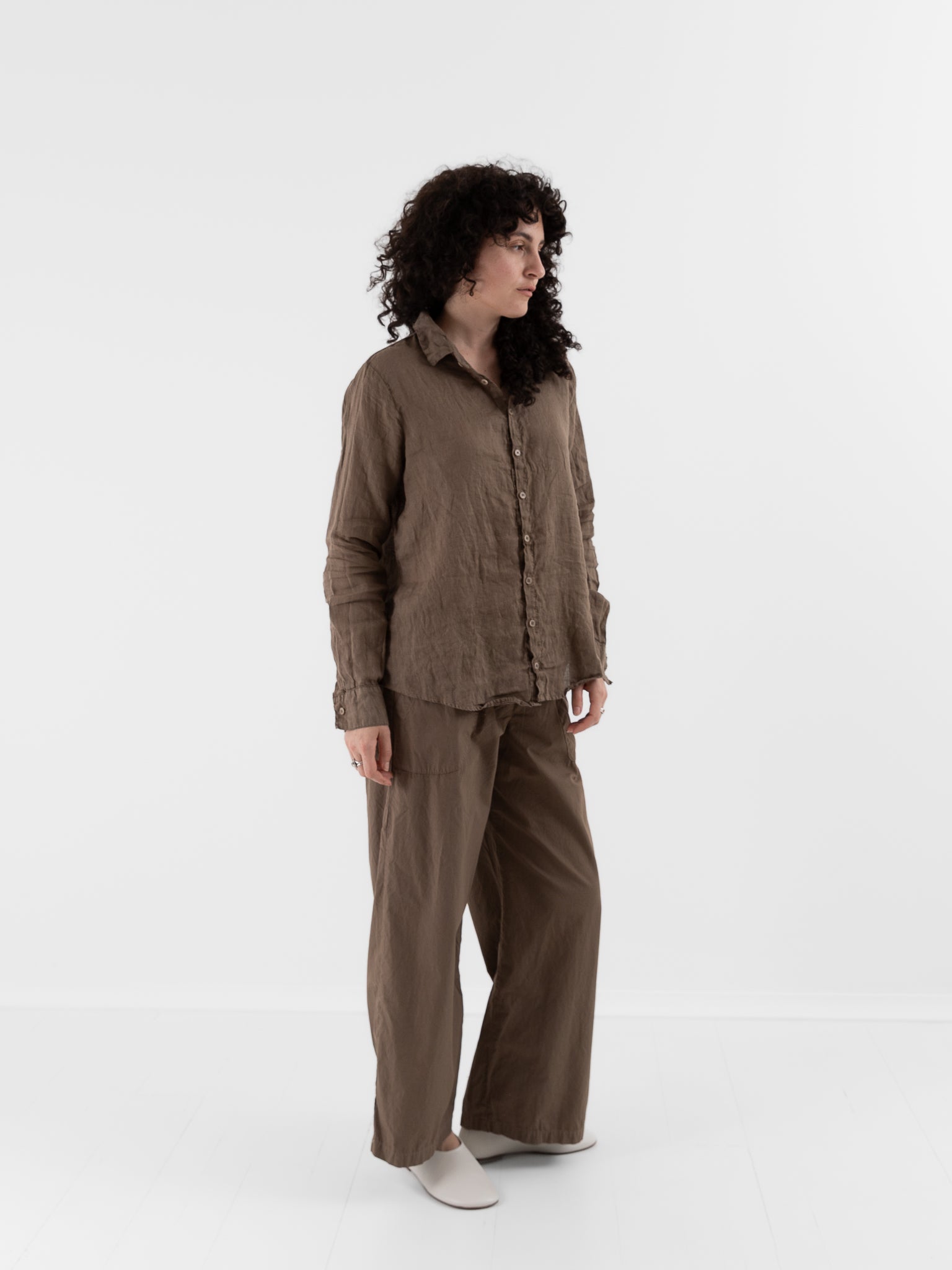 Llea Blue Dorie Shirt in Bark - LLEA BLUE at Worthwhile - shop TOP