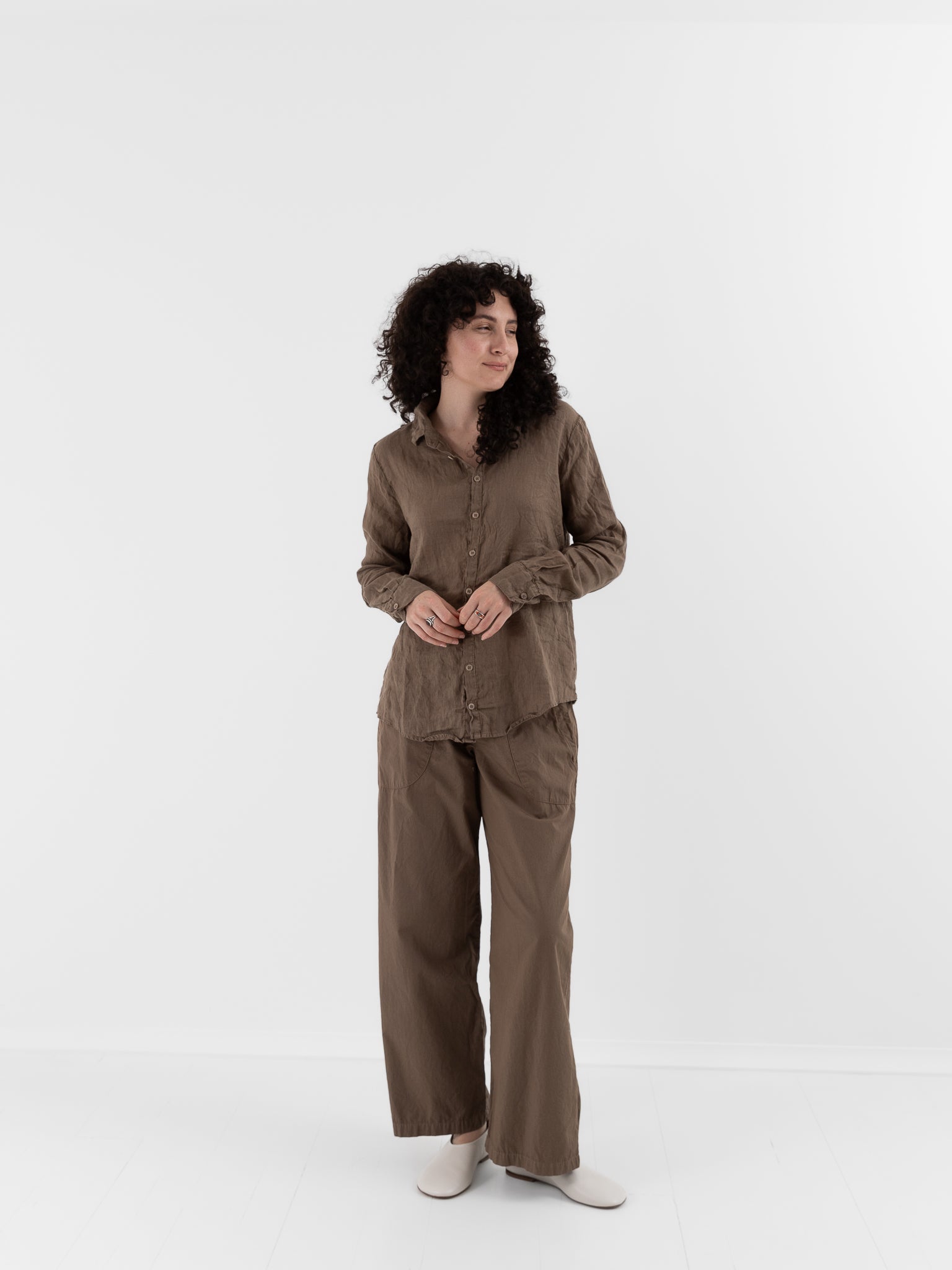 Llea Blue Dorie Shirt in Bark - LLEA BLUE at Worthwhile - shop TOP