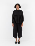 Maison de Soil Banded Collar Shirt in Black - MAISON DE SOIL at Worthwhile - shop TOP