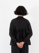 Maison de Soil Banded Collar Shirt in Black - MAISON DE SOIL at Worthwhile - shop TOP