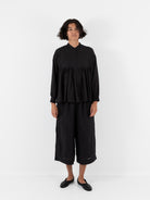 Maison de Soil Banded Collar Shirt in Black - MAISON DE SOIL at Worthwhile - shop TOP