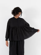 Maison de Soil Banded Collar Shirt in Black - MAISON DE SOIL at Worthwhile - shop TOP