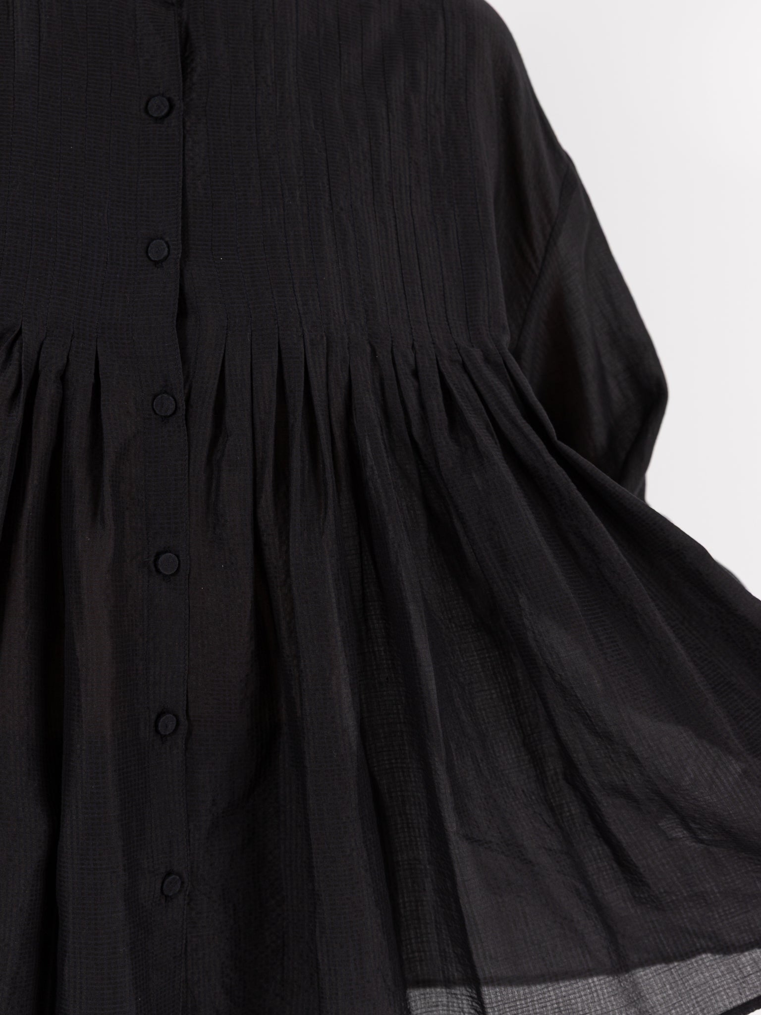 Maison de Soil Banded Collar Shirt in Black - MAISON DE SOIL at Worthwhile - shop TOP