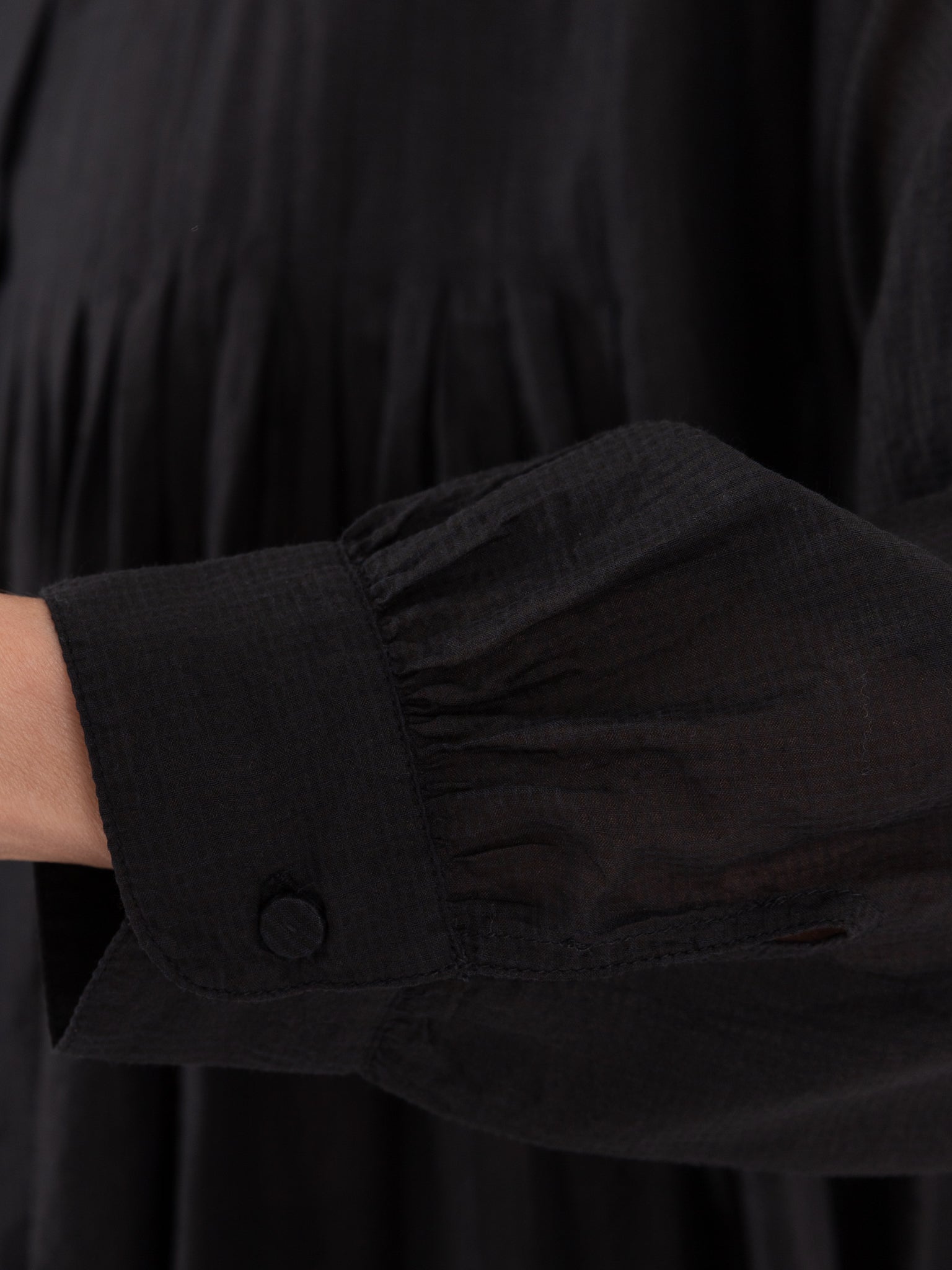 Maison de Soil Banded Collar Shirt in Black - MAISON DE SOIL at Worthwhile - shop TOP