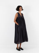 Maison de Soil Quilting Dress in Off Black/Bright Navy - MAISON DE SOIL at Worthwhile - shop DRESS