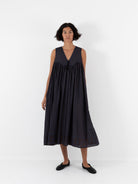 Maison de Soil Quilting Dress in Off Black/Bright Navy - MAISON DE SOIL at Worthwhile - shop DRESS
