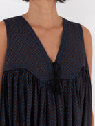 Maison de Soil Quilting Dress in Off Black/Bright Navy - MAISON DE SOIL at Worthwhile - shop DRESS