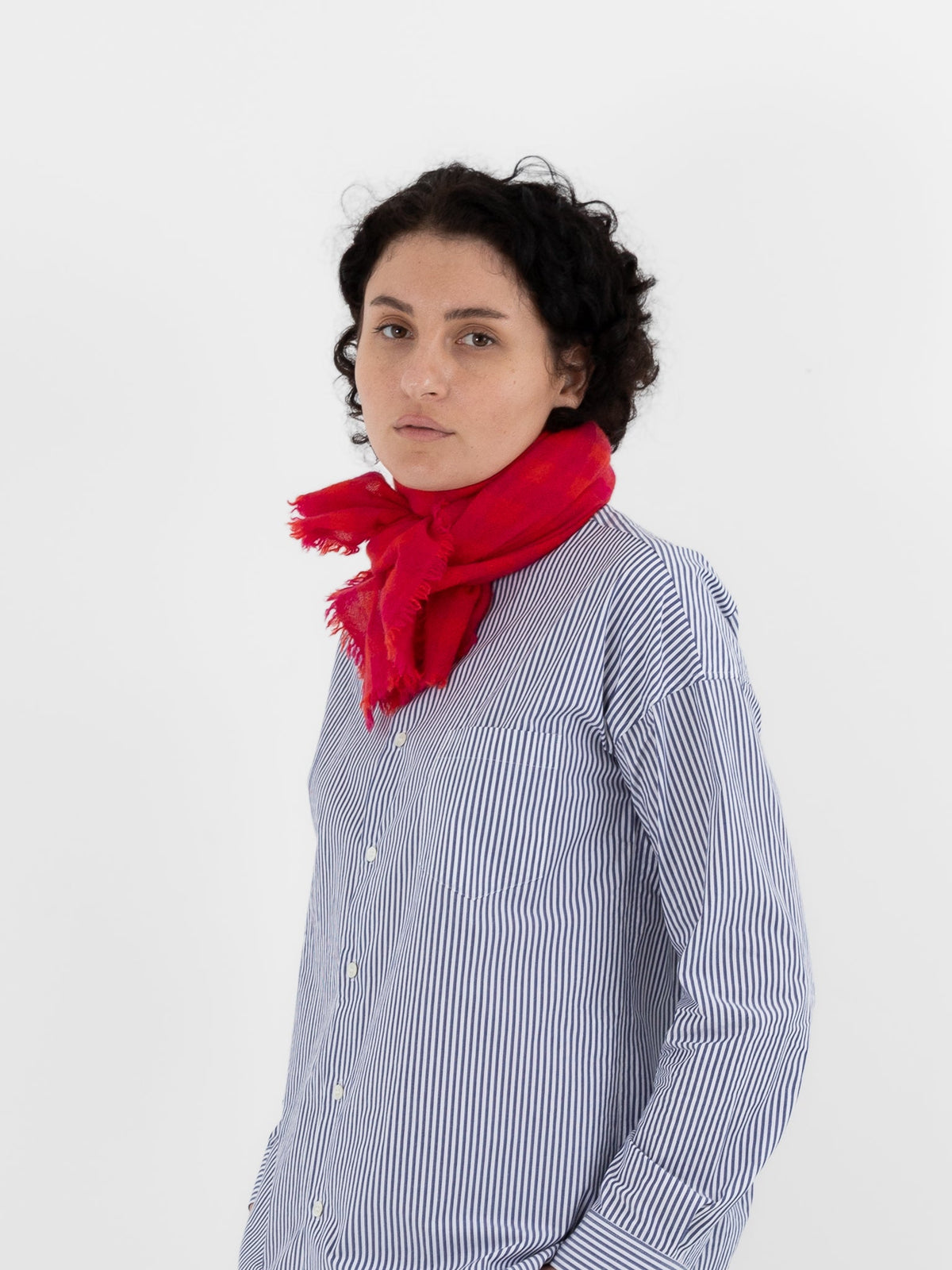 Makié Medium Check Scarf in Pink/Orange - MAKIE at Worthwhile - shop SCARF