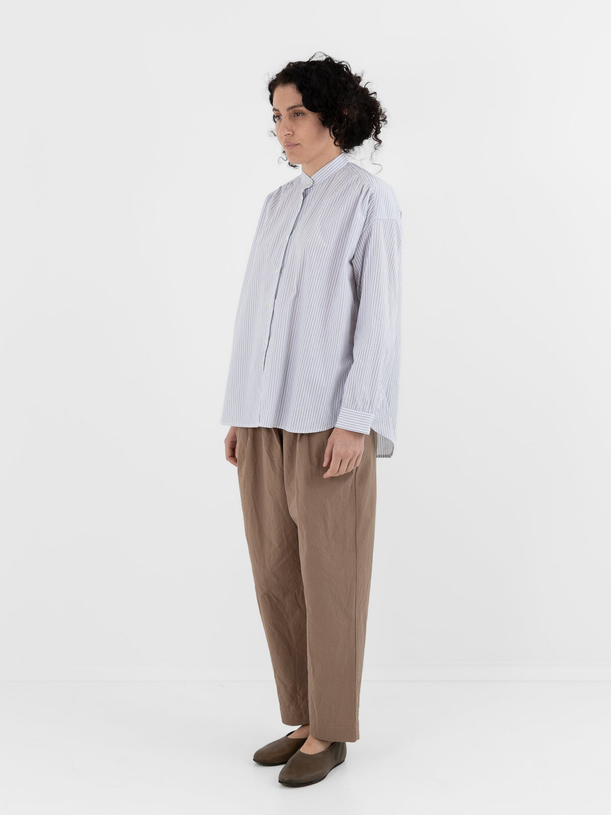 Makié Reece Blouse in Blue Stripe - MAKIE at Worthwhile - shop TOP