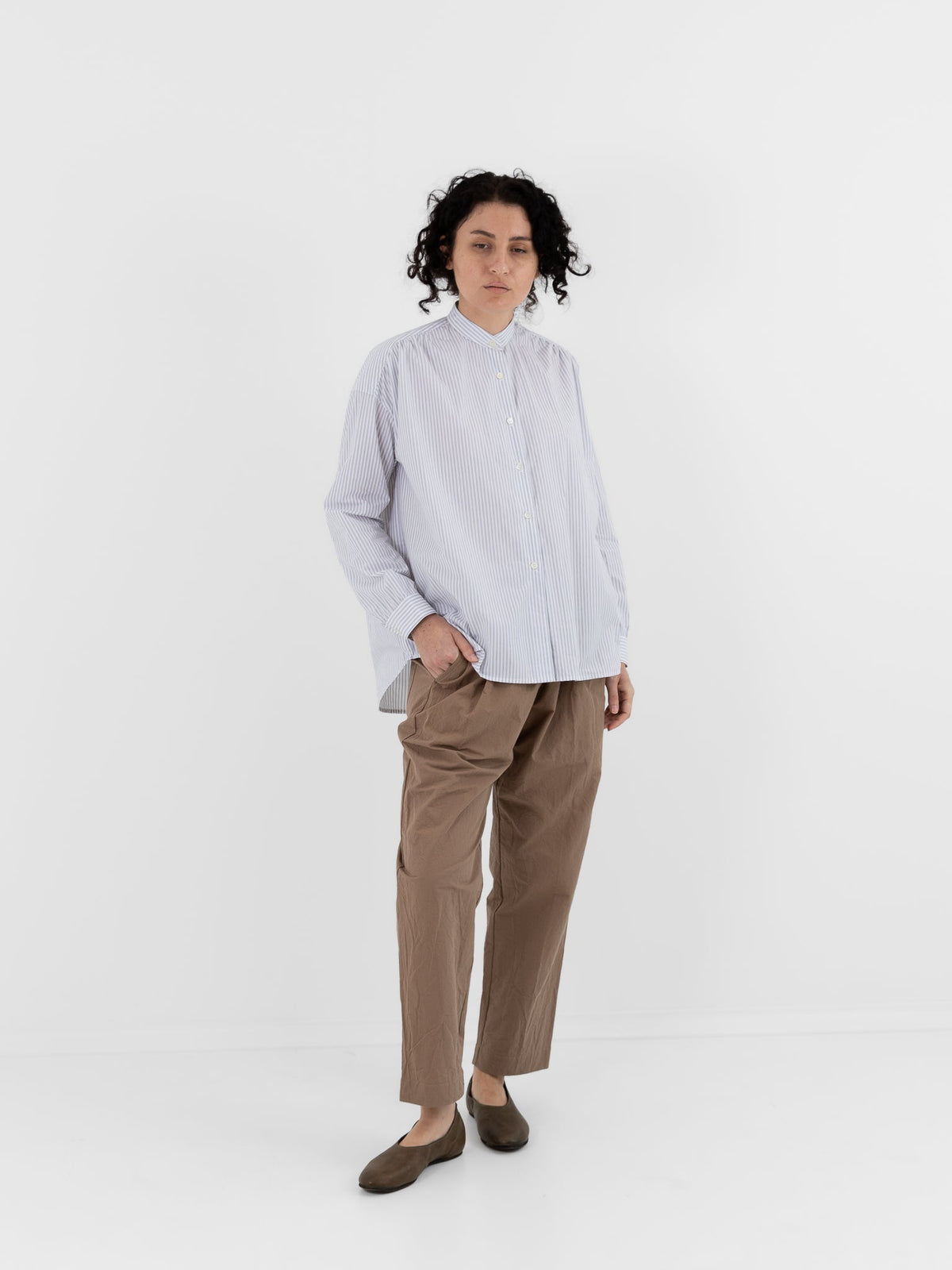 Makié Reece Blouse in Blue Stripe - MAKIE at Worthwhile - shop TOP