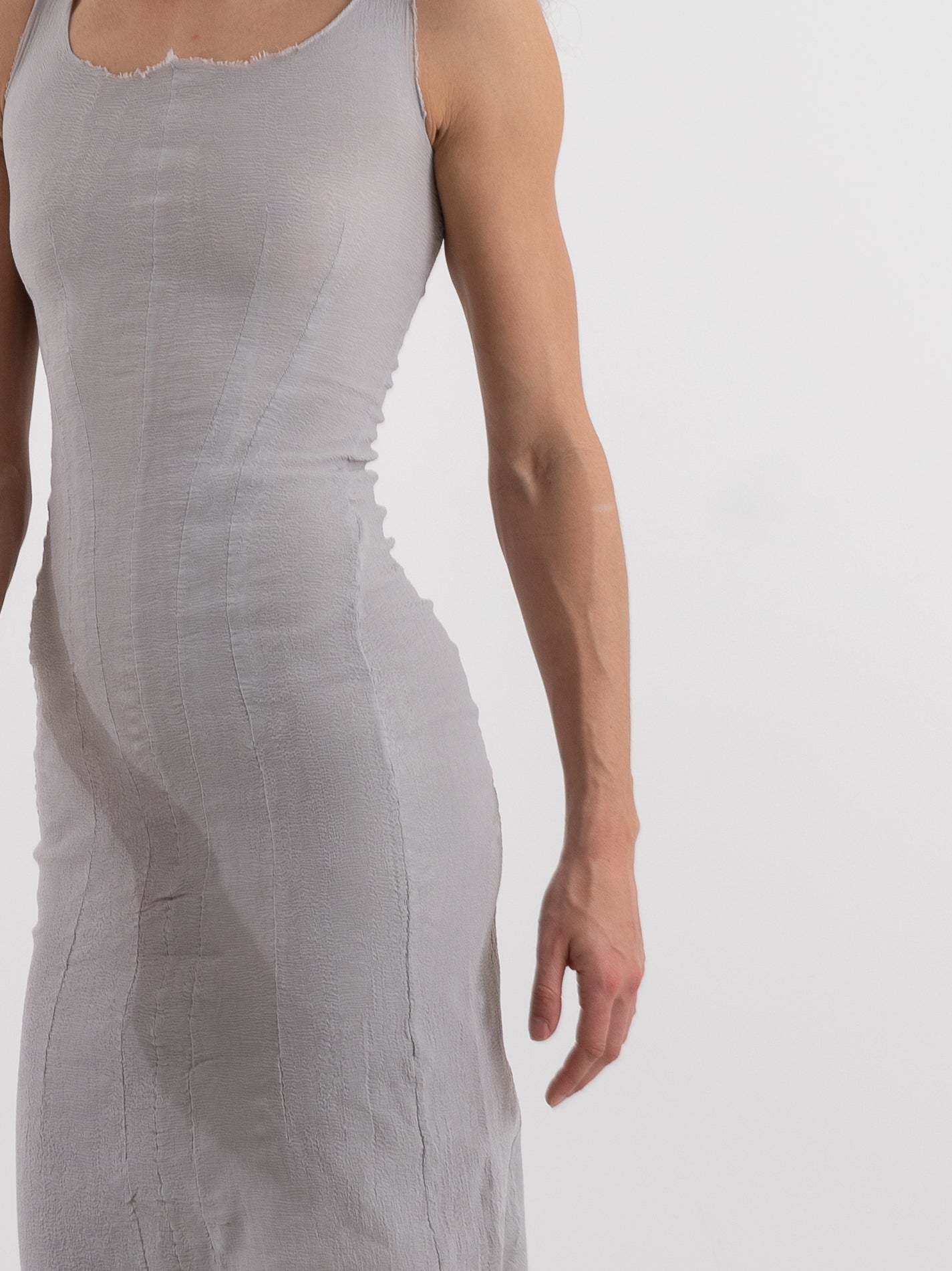 Marc LeBihan Stretch Silk Dress in Platinum - MARC LE BIHAN at Worthwhile - shop DRESS