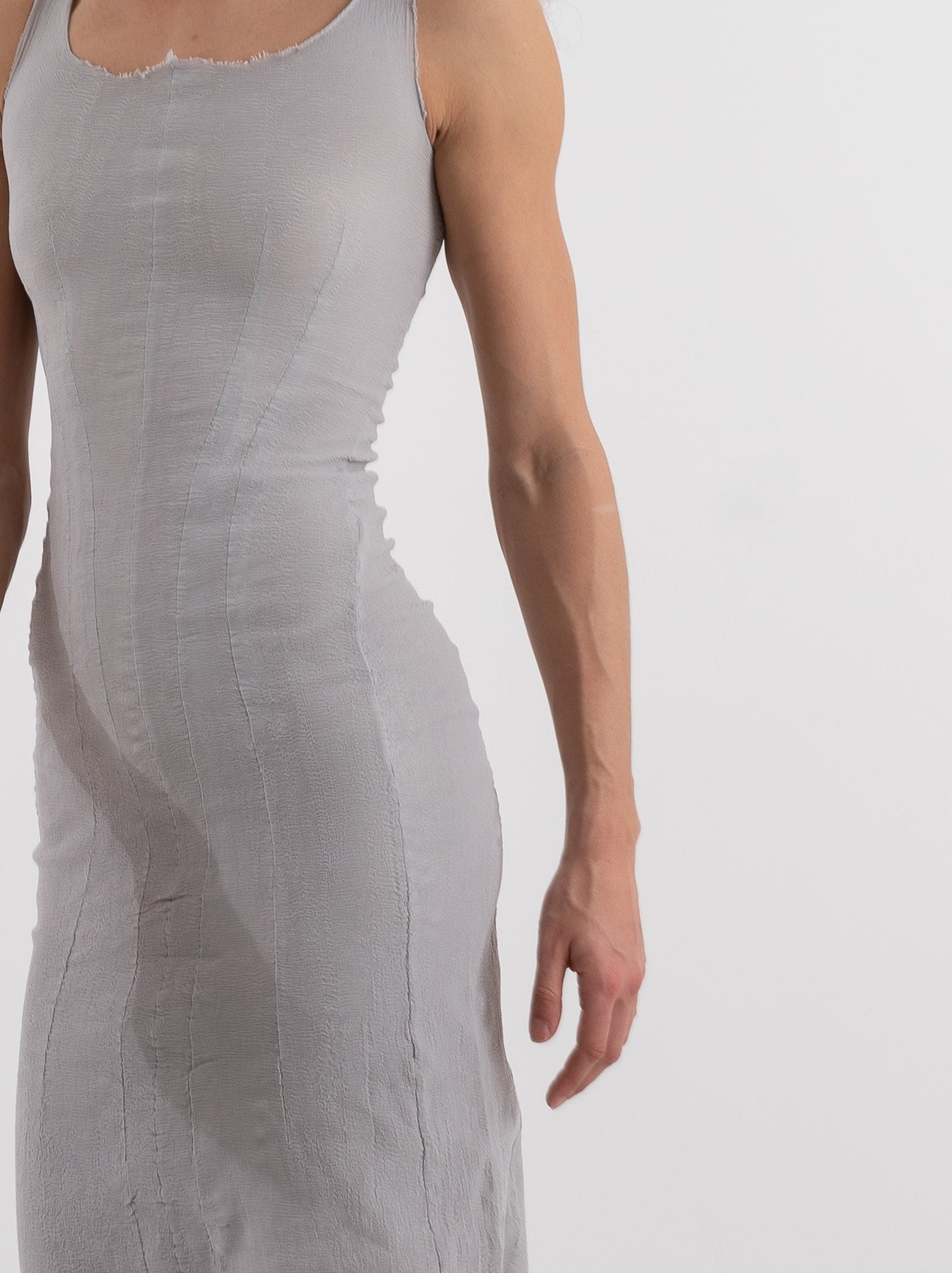 Marc LeBihan Stretch Silk Dress in Platinum - MARC LE BIHAN at Worthwhile - shop DRESS