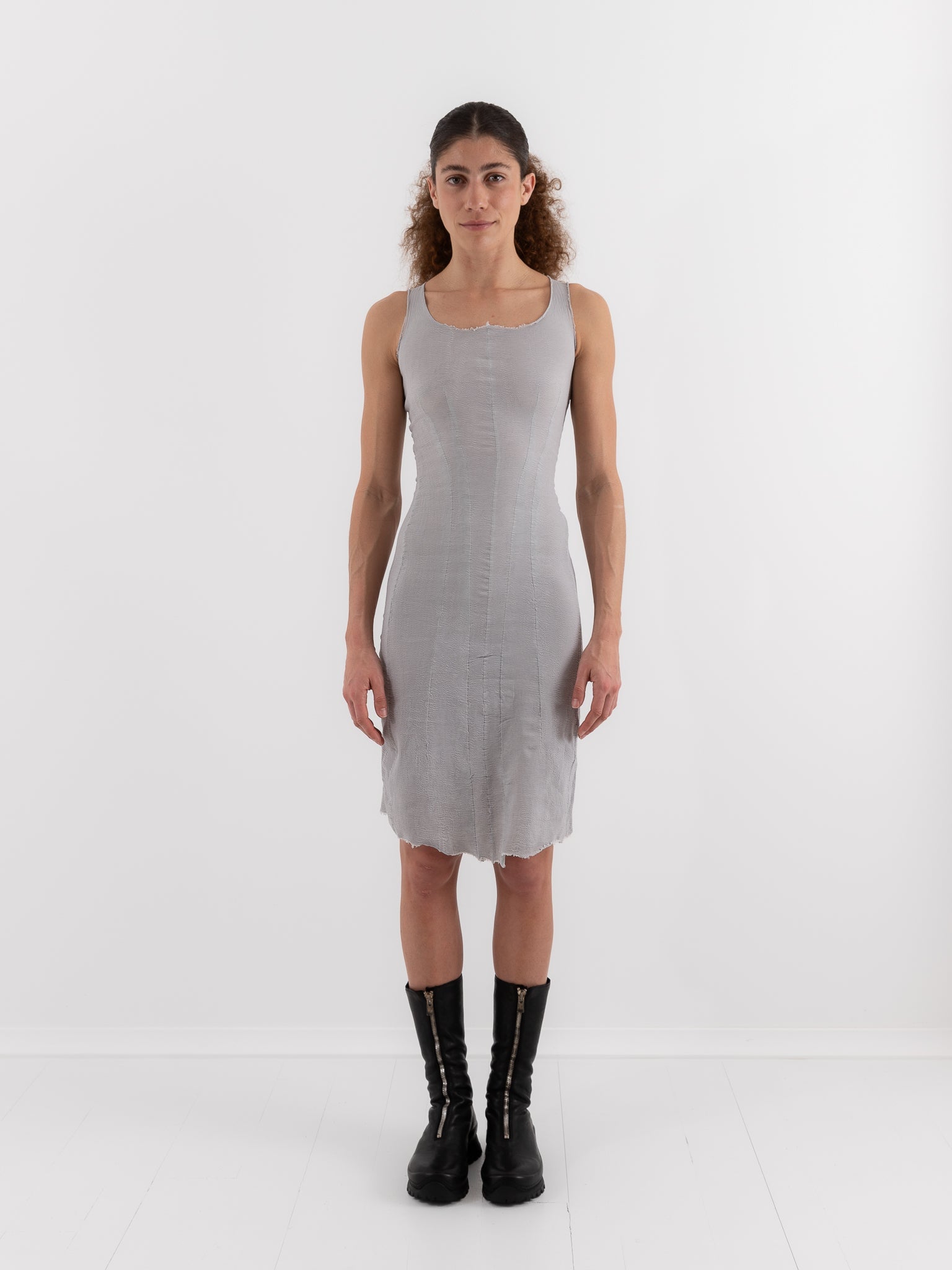 Marc LeBihan Stretch Silk Dress in Platinum - MARC LE BIHAN at Worthwhile - shop DRESS