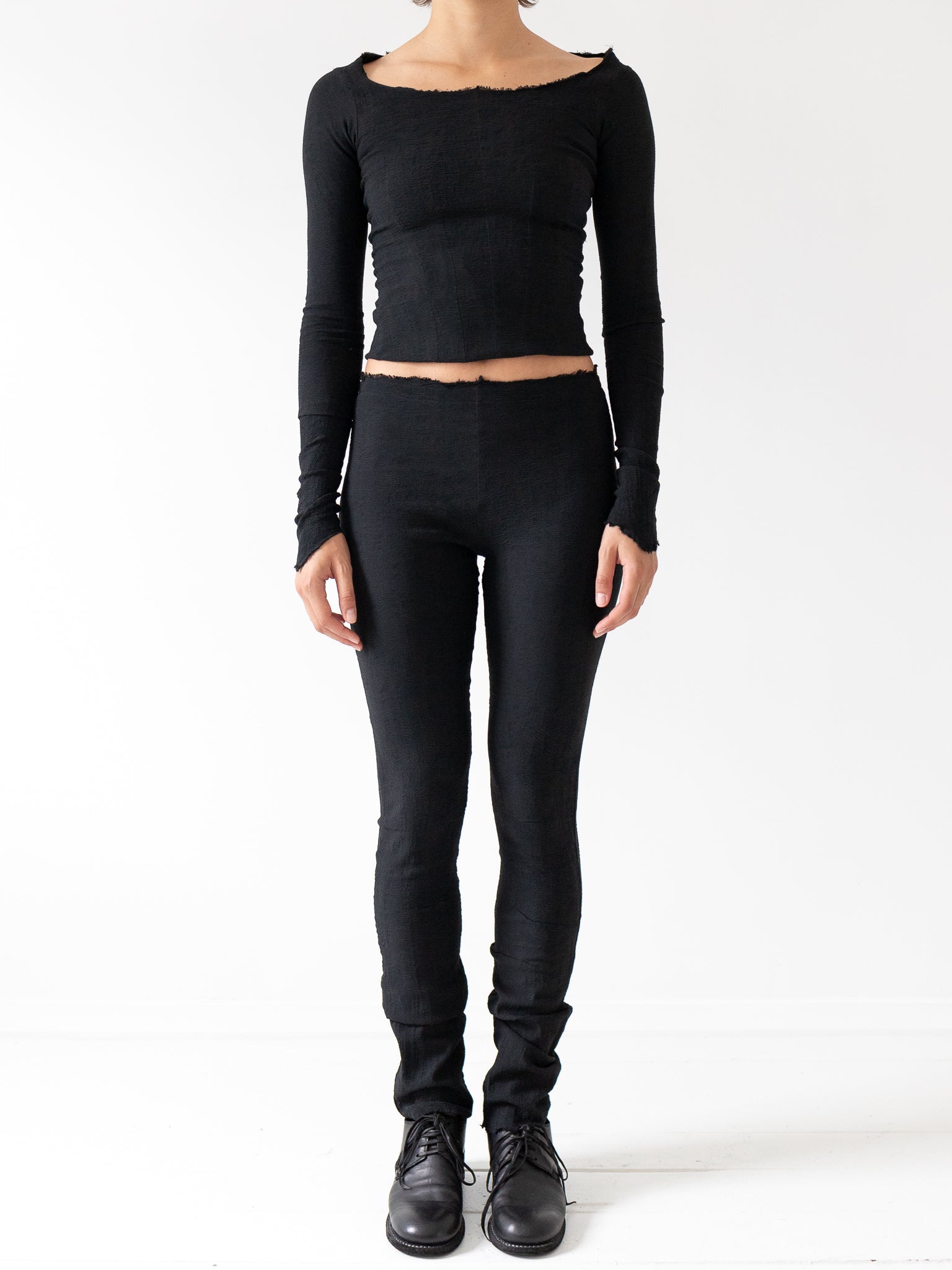 Marc LeBihan Stretch Silk Leggings, Black - MARC LE BIHAN at Worthwhile - shop LEGGINGS