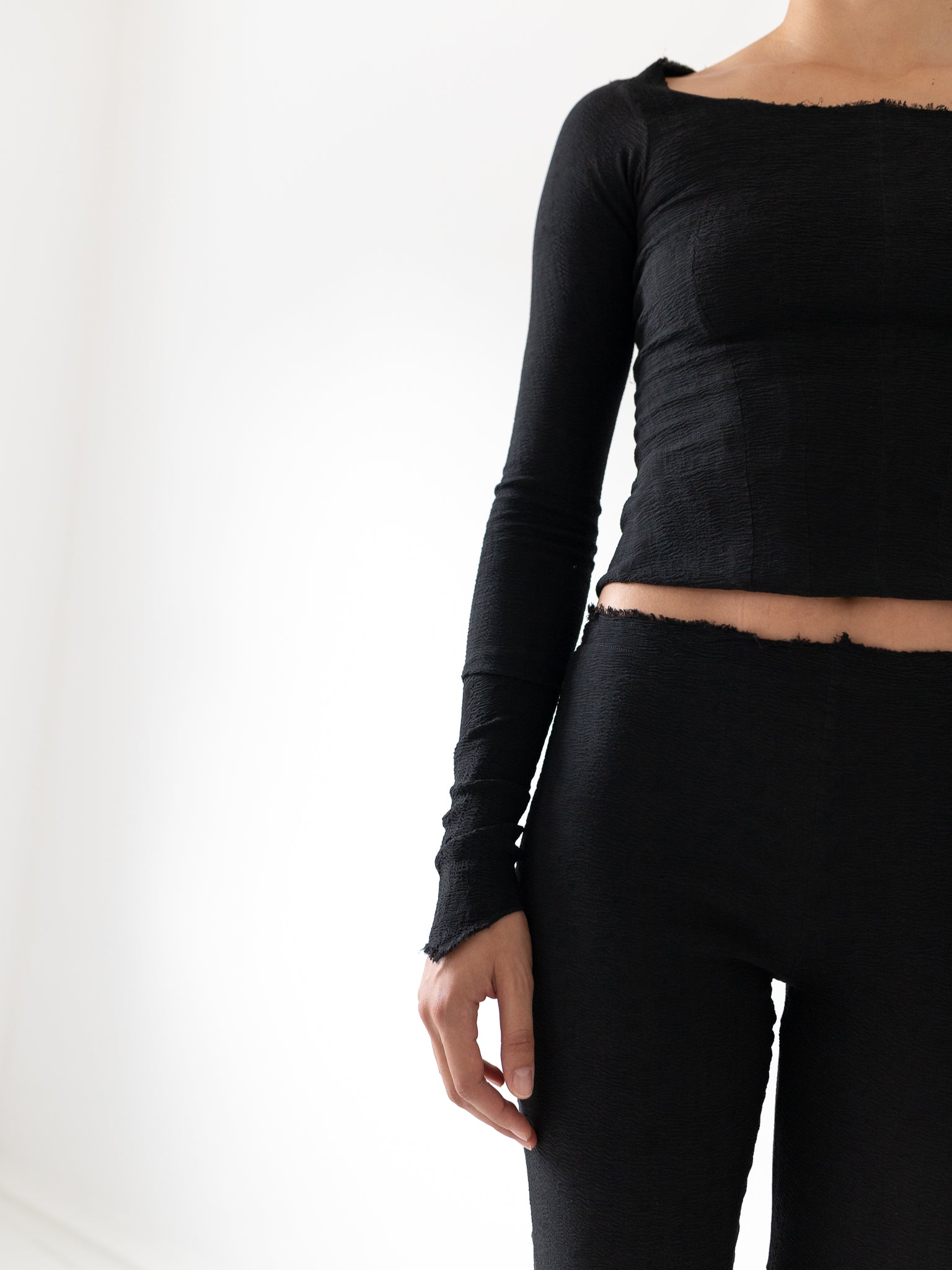 Marc LeBihan Stretch Silk Leggings, Black - MARC LE BIHAN at Worthwhile - shop LEGGINGS