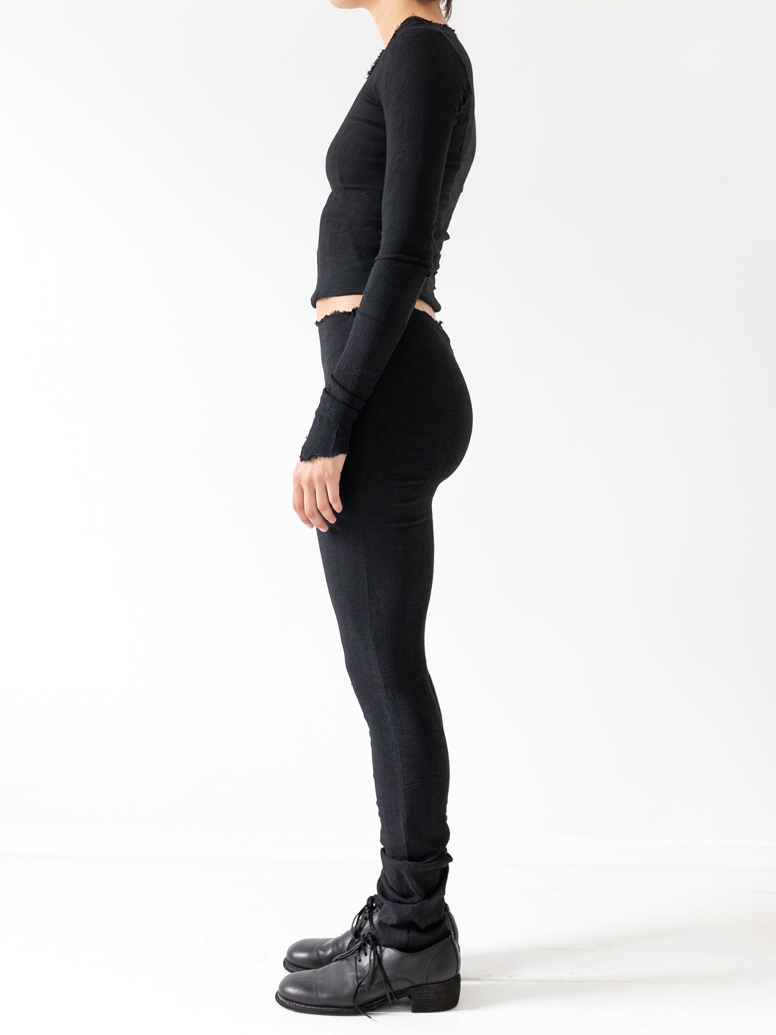 Marc LeBihan Stretch Silk Leggings, Black - MARC LE BIHAN at Worthwhile - shop LEGGINGS