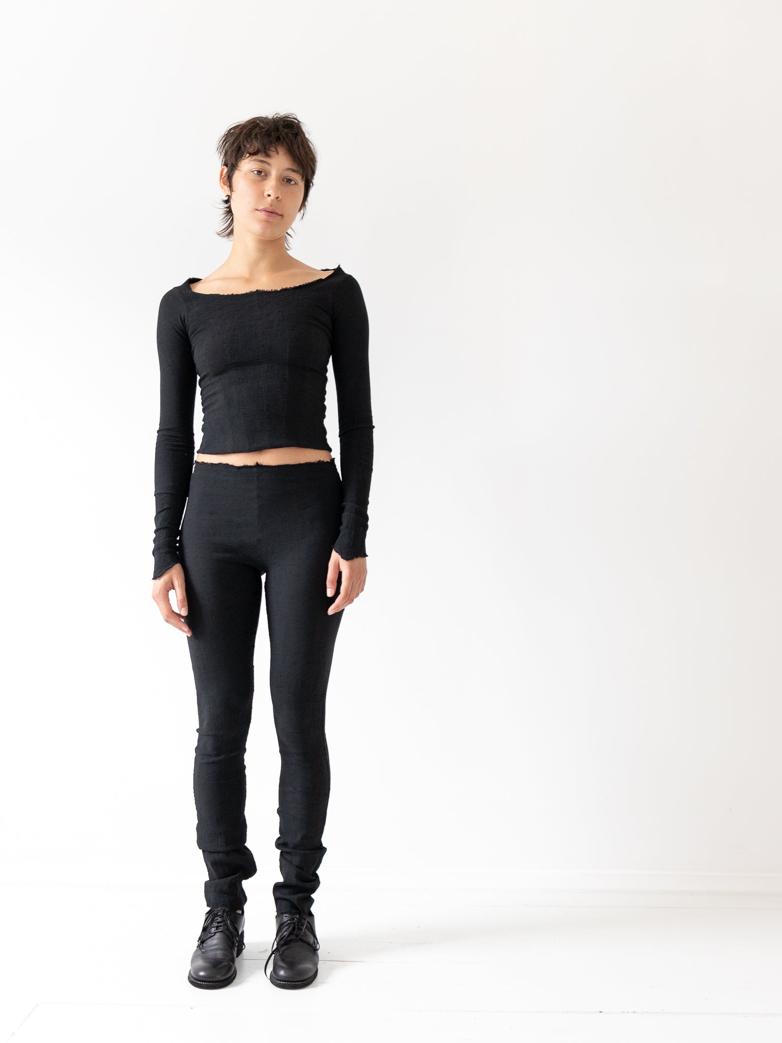 Marc LeBihan Stretch Silk Leggings, Black - MARC LE BIHAN at Worthwhile - shop LEGGINGS