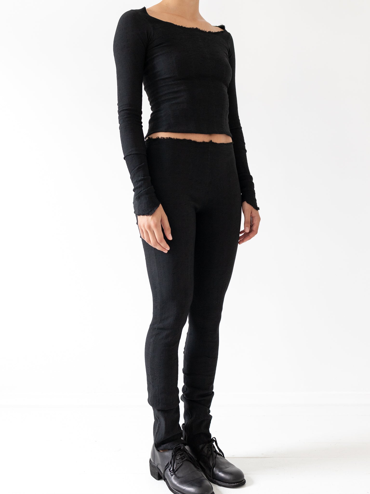 Marc LeBihan Stretch Silk Leggings, Black - MARC LE BIHAN at Worthwhile - shop LEGGINGS