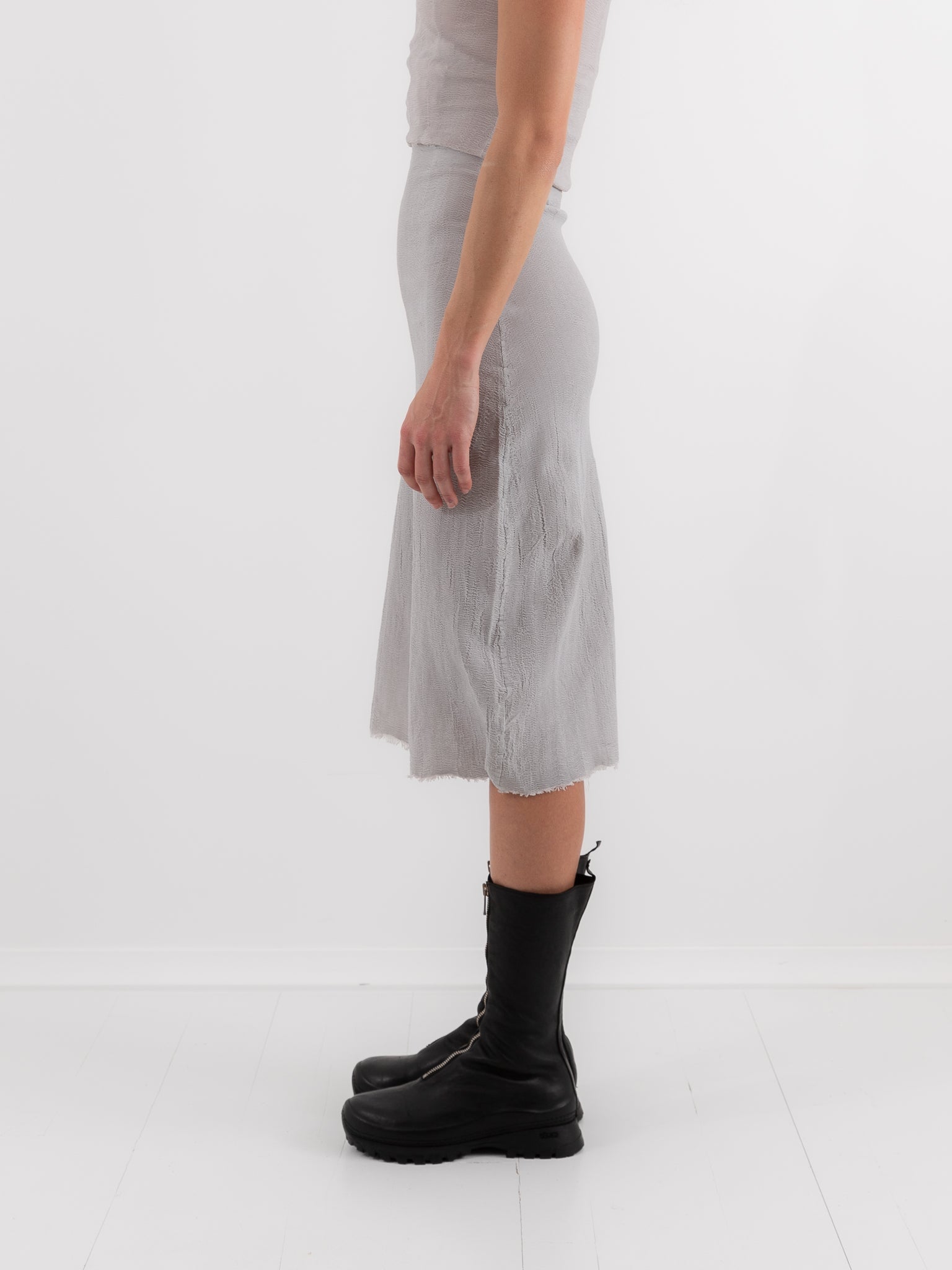 Marc LeBihan Stretch Silk Skirt in Platinum - MARC LE BIHAN at Worthwhile - shop SKIRT