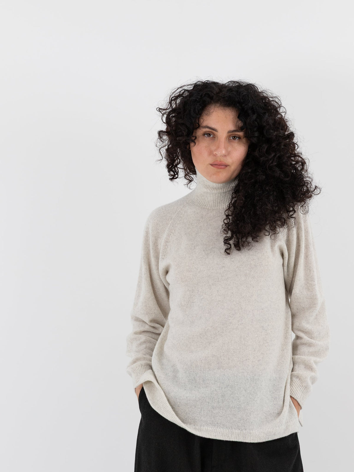 MITTAN Turtleneck Sweater 34 in Light Ash - MITTAN at Worthwhile - shop TOP