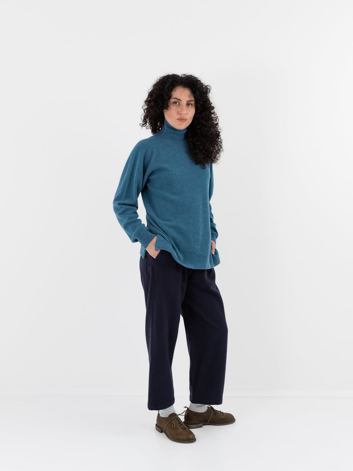 MITTAN Turtleneck Sweater 34 in Pale Blue Green - MITTAN at Worthwhile - shop TOP