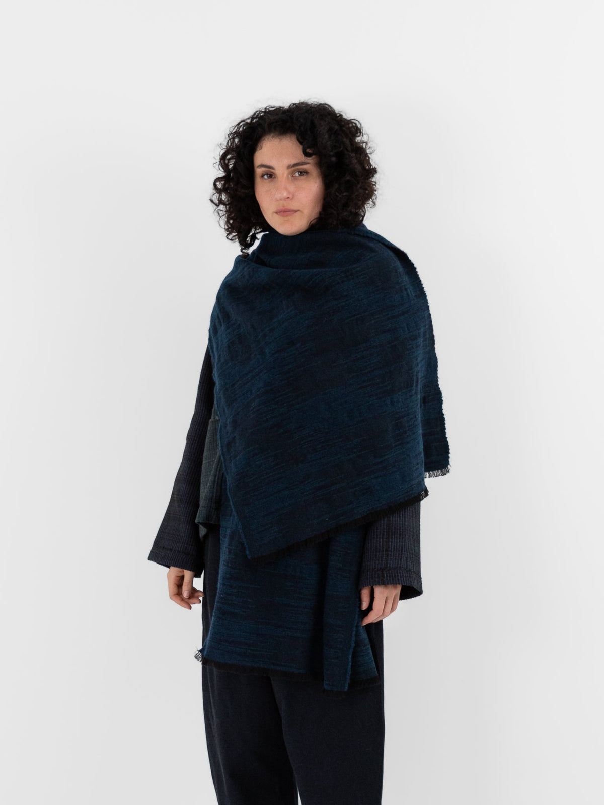 MITTAN Woven Scarf 71 in Dark Teal - MITTAN at Worthwhile - shop SCARF