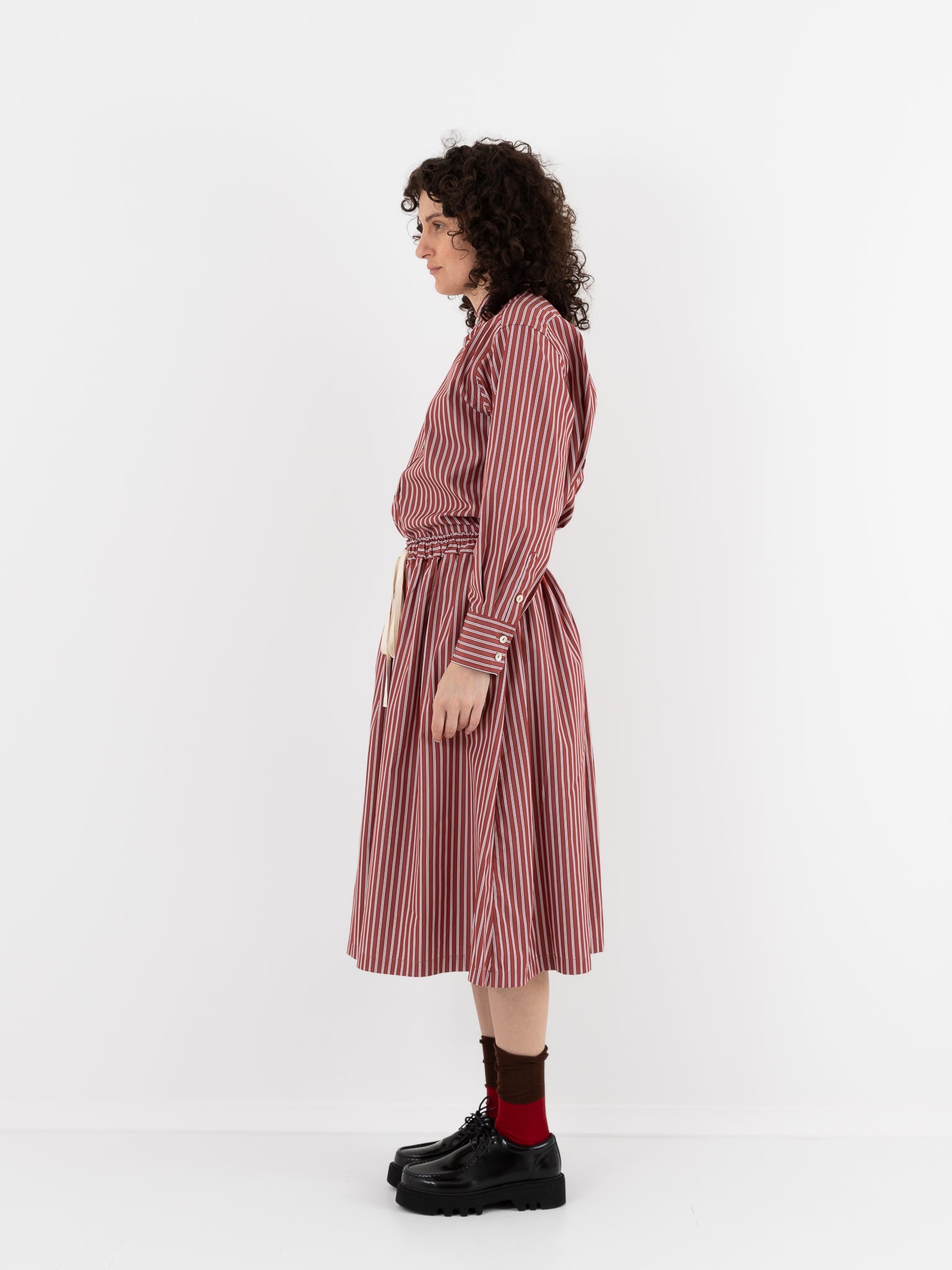 Nitto Caracoto Skirt in Rust Stripe - NITTO at Worthwhile - shop SKIRT