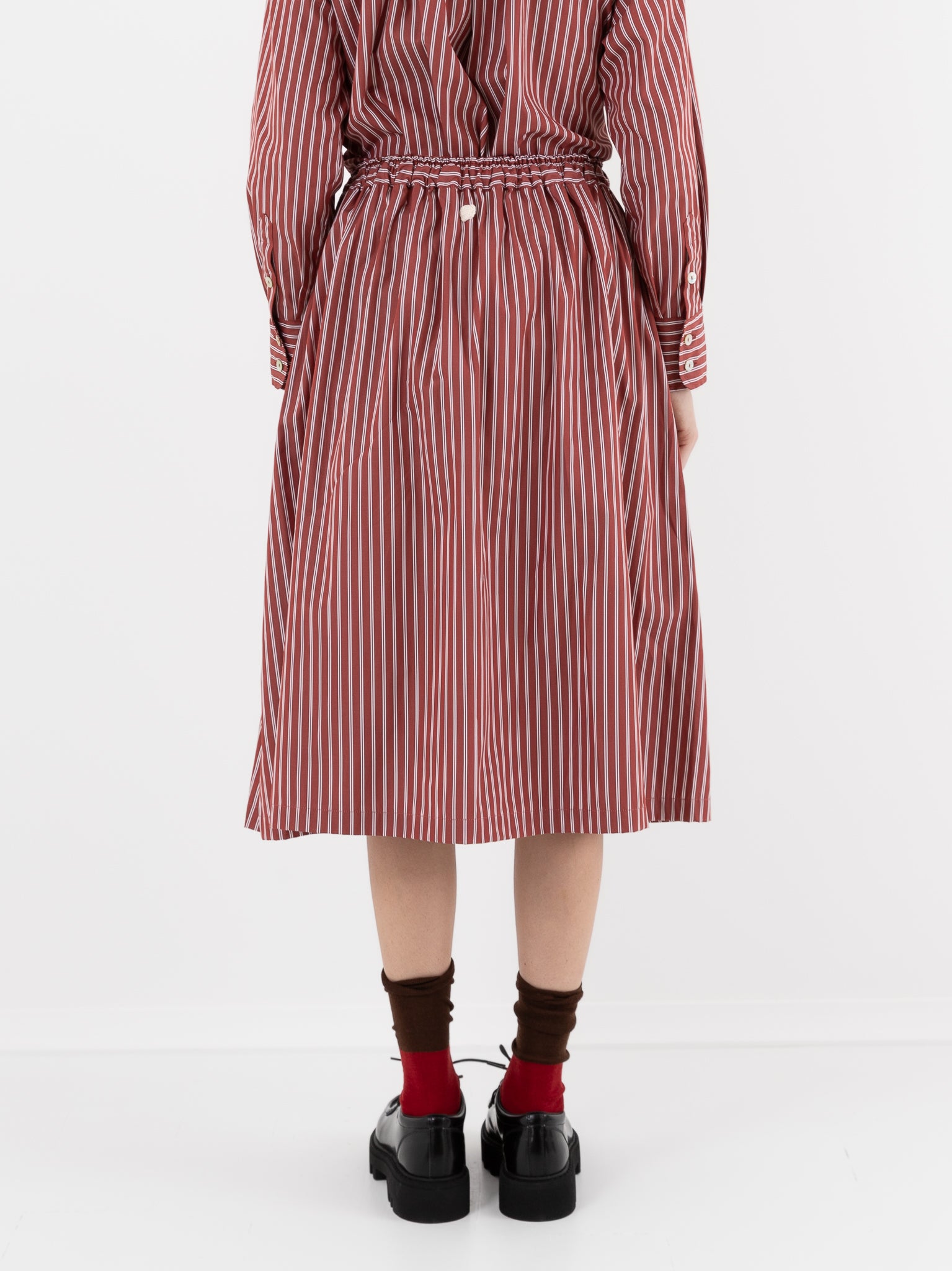 Nitto Caracoto Skirt in Rust Stripe - NITTO at Worthwhile - shop SKIRT