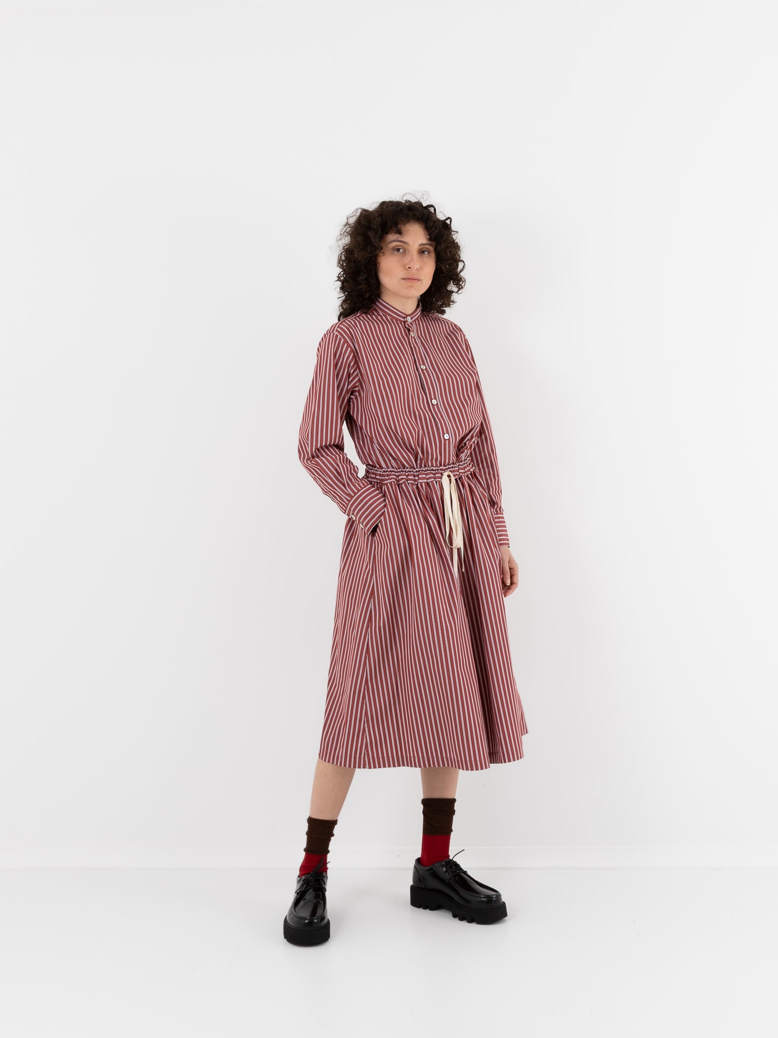 Nitto Caracoto Skirt in Rust Stripe - NITTO at Worthwhile - shop SKIRT