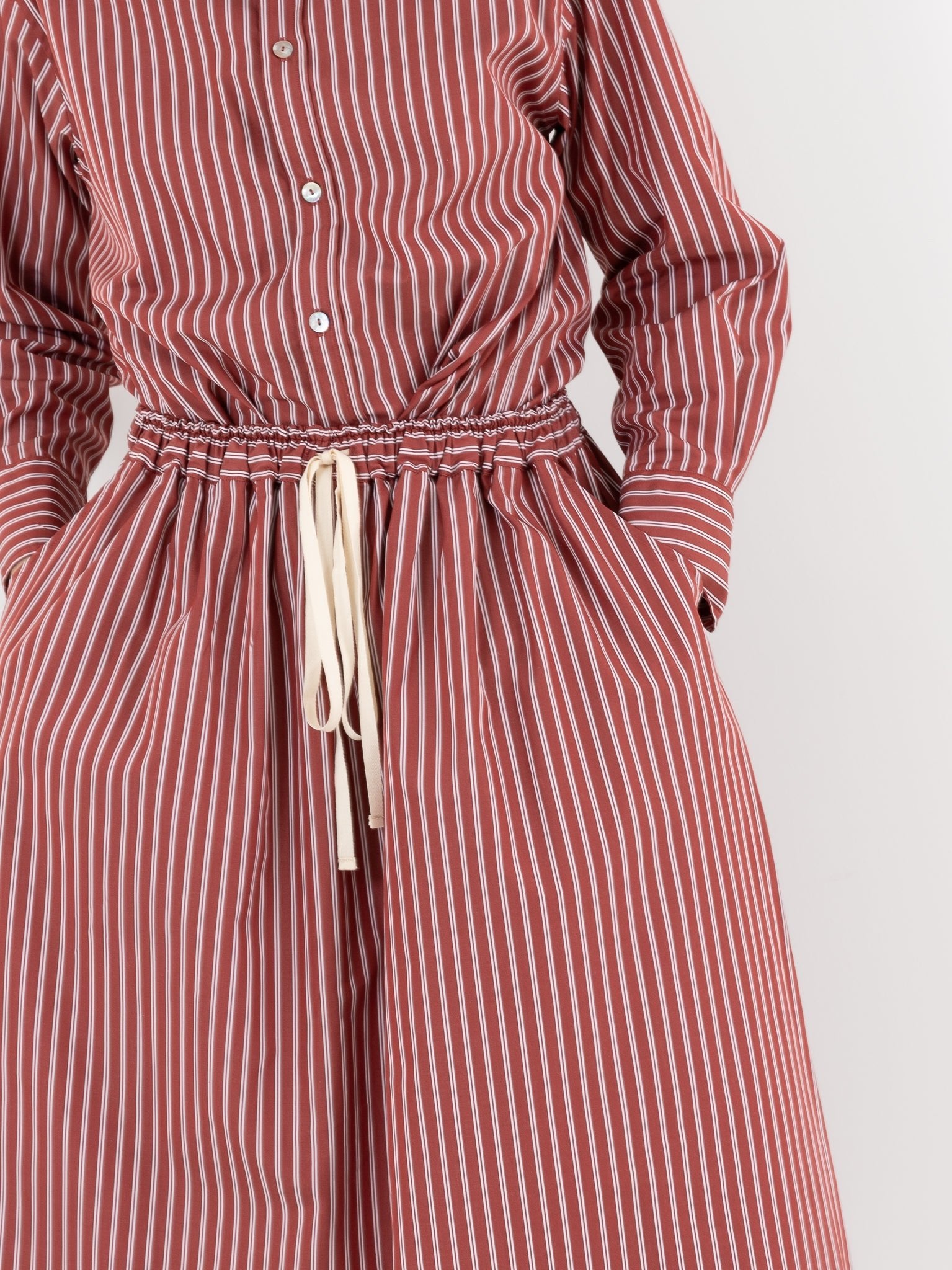 Nitto Caracoto Skirt in Rust Stripe - NITTO at Worthwhile - shop SKIRT