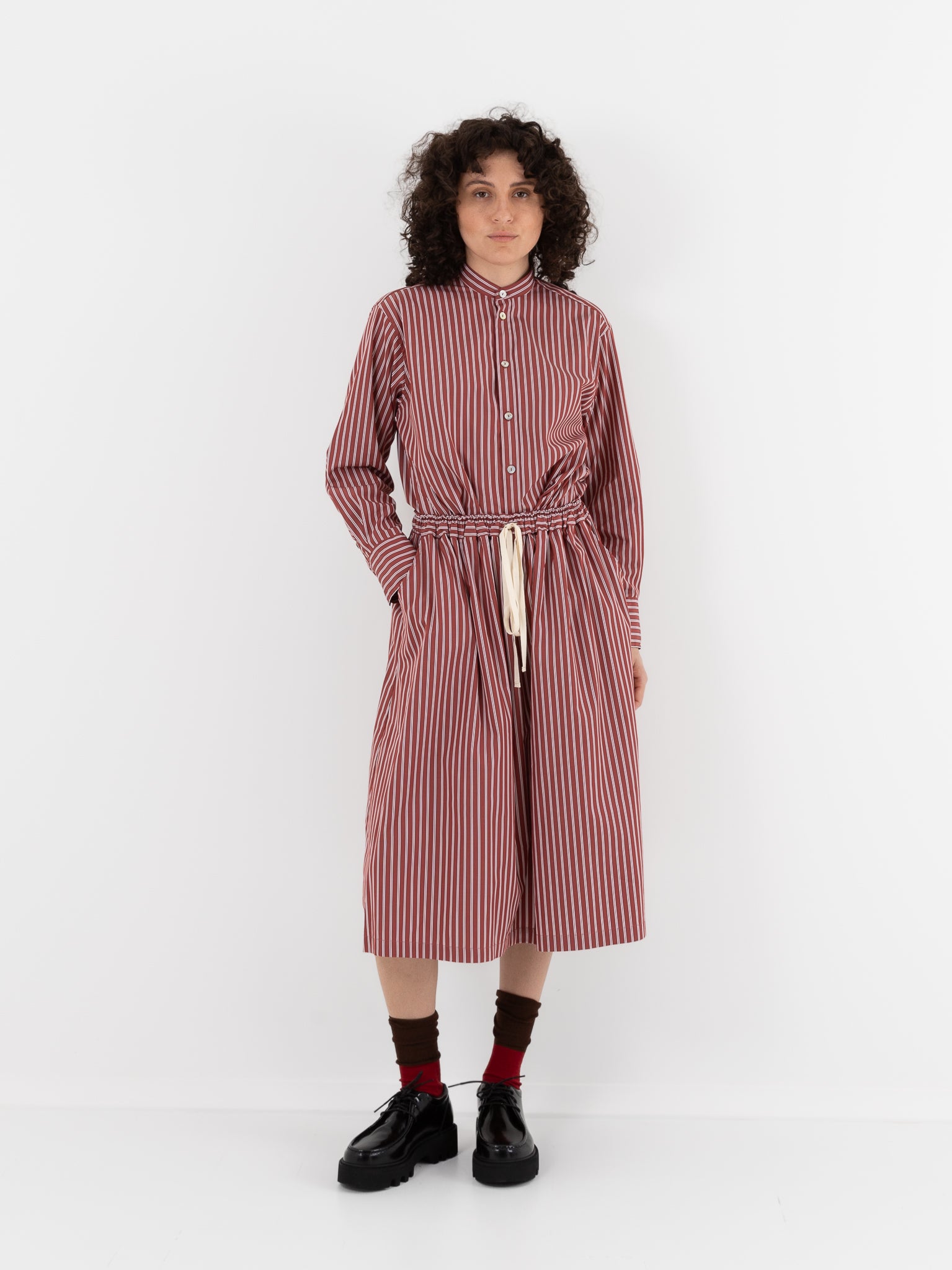 Nitto Caracoto Skirt in Rust Stripe - NITTO at Worthwhile - shop SKIRT