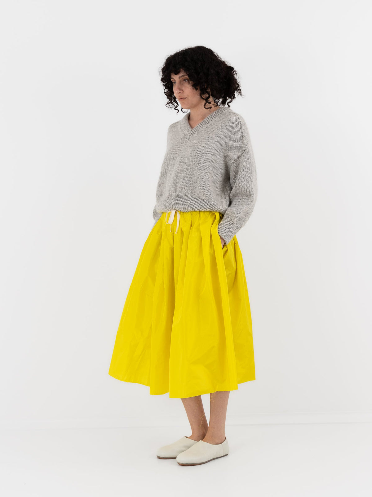 Nitto Gelsa Skirt in Limone - NITTO at Worthwhile - shop SKIRT