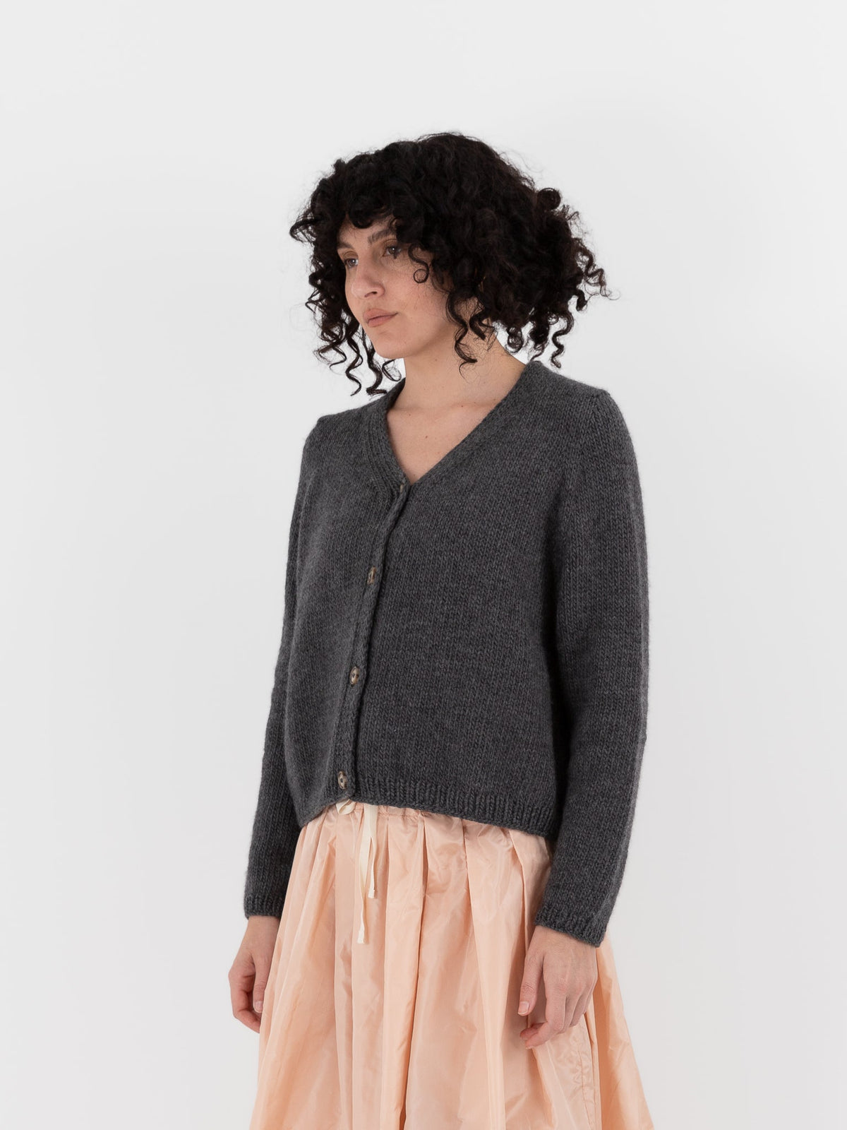 Nitto Nino OSW Cardigan in Anthracite Grey - NITTO at Worthwhile - shop CARDIGAN